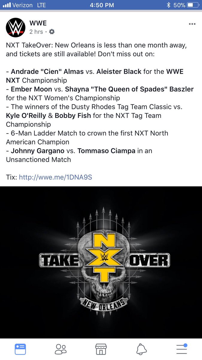 WWE Accidentally Leaks Full Card for NXT Takeover: New Orleans