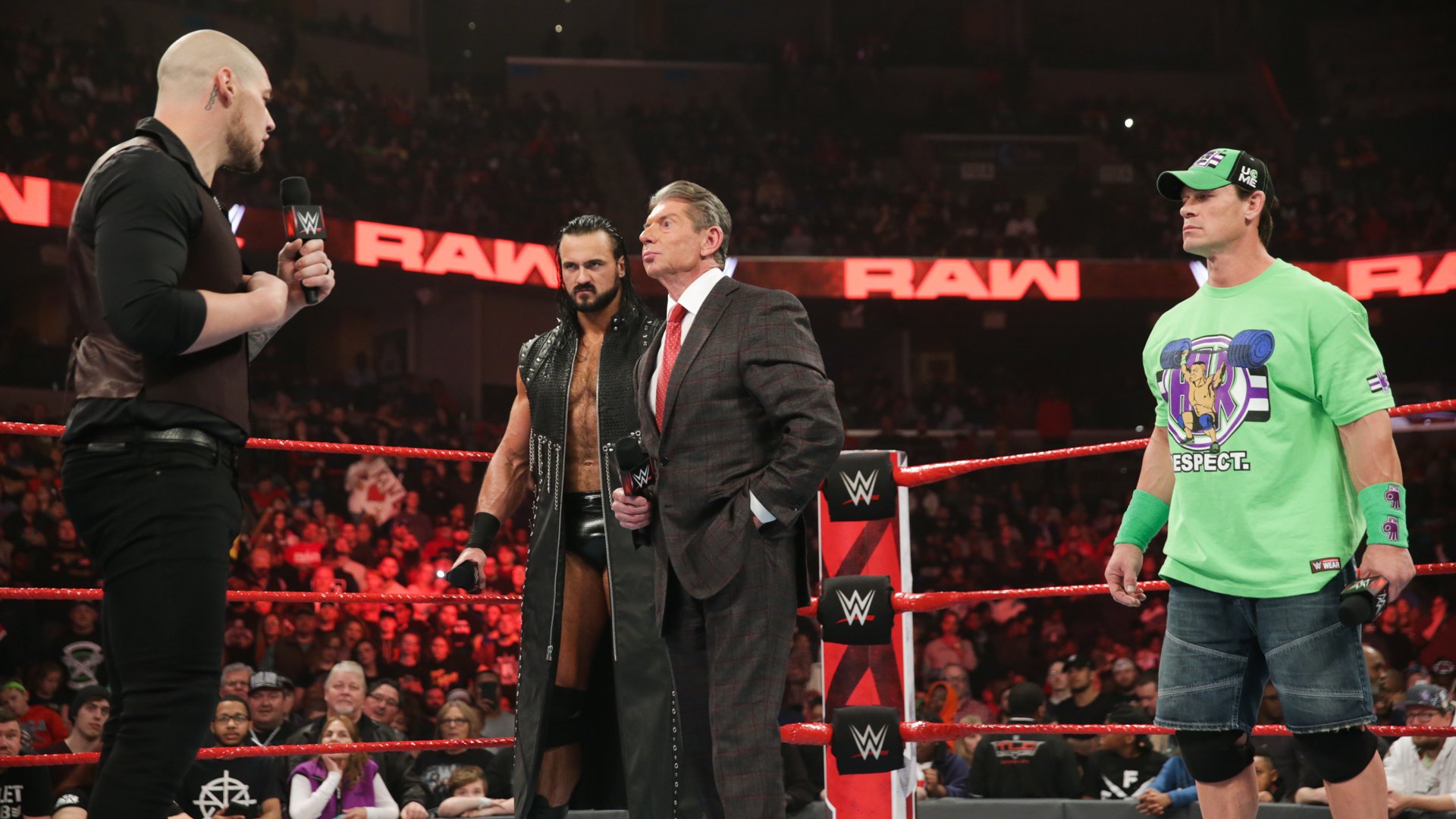 Mr. McMahon announced a Fatal 4-Way Match to determine Brock Lesnar’s newest challenger