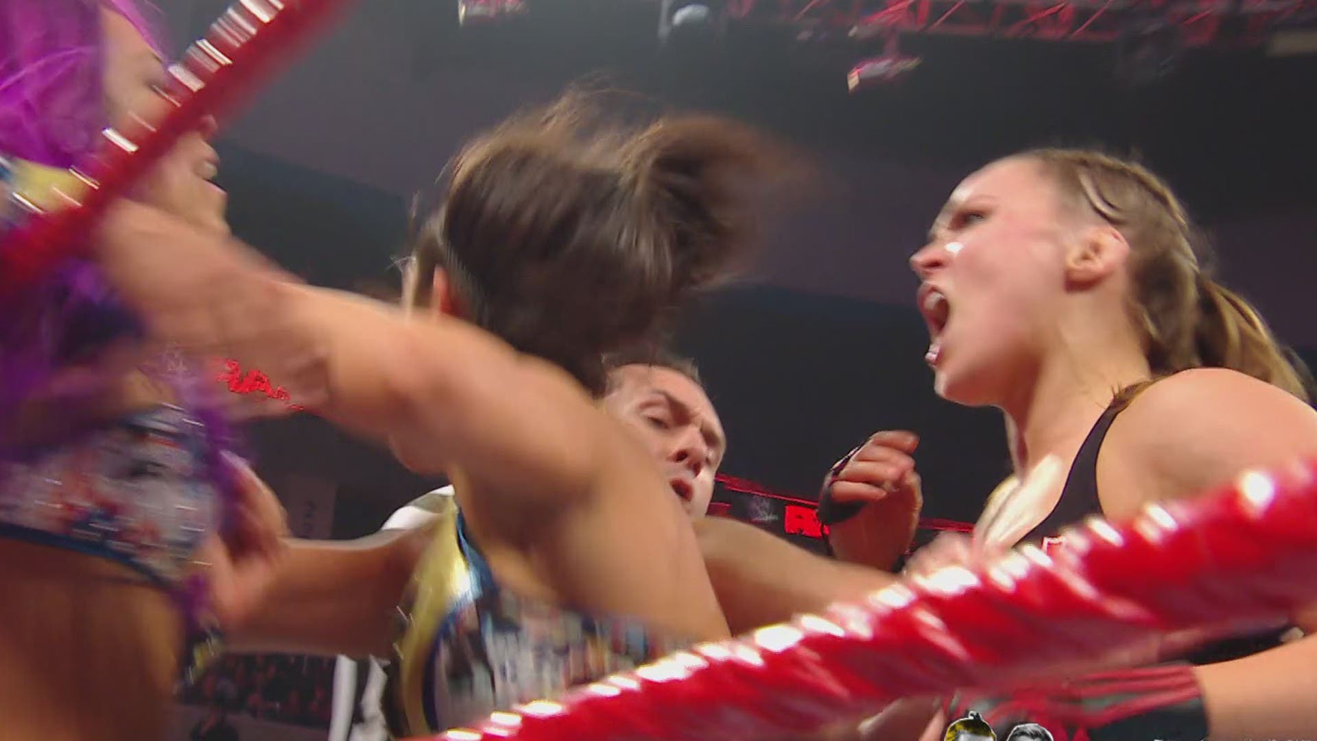 The Boss ‘N’ Hug Connection def. Raw Women’s Champion Ronda Rousey & Natalya