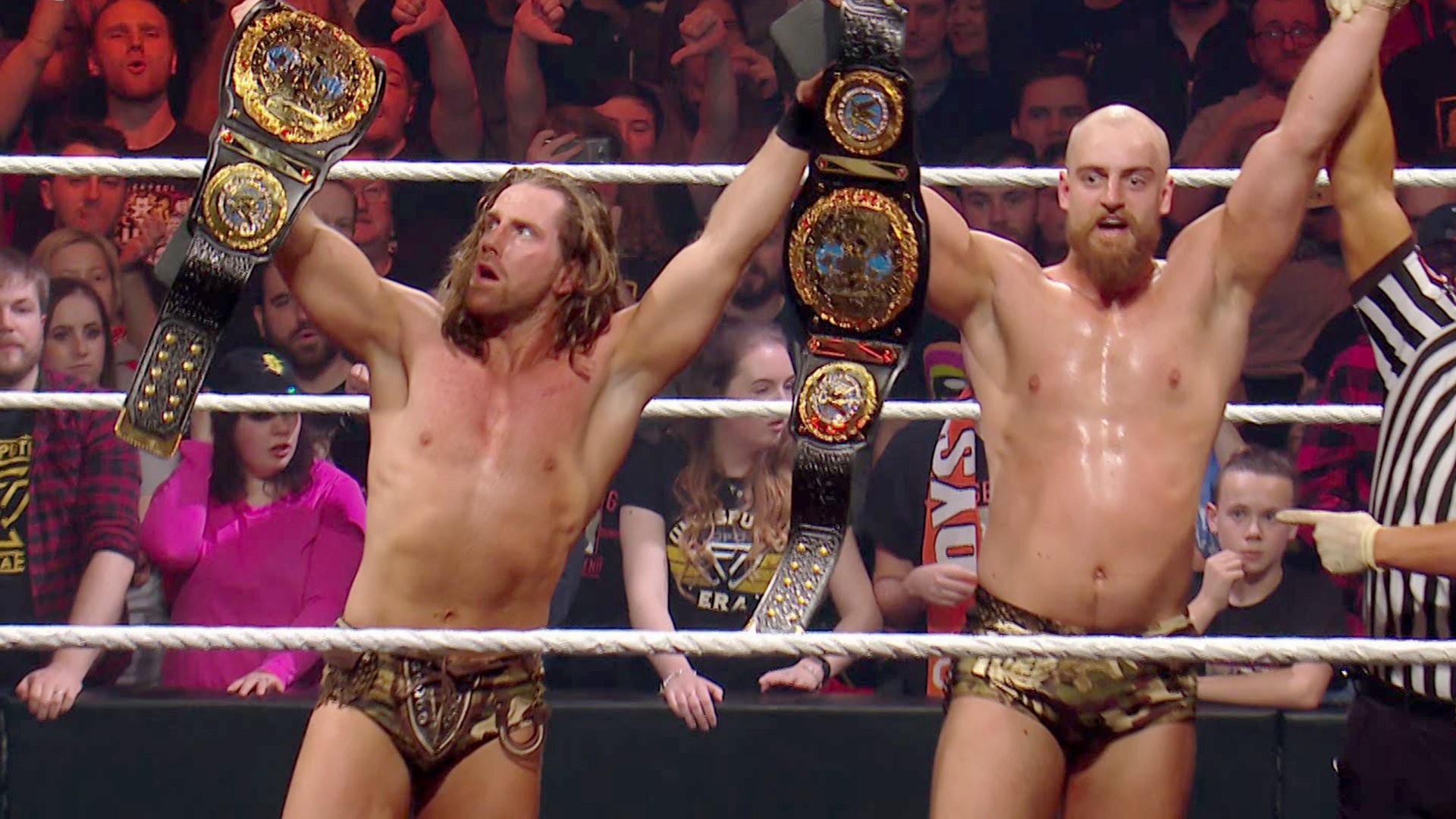 Zack Gibson & James Drake def. Moustache Mountain to become the first-ever NXT UK Tag Team Champions