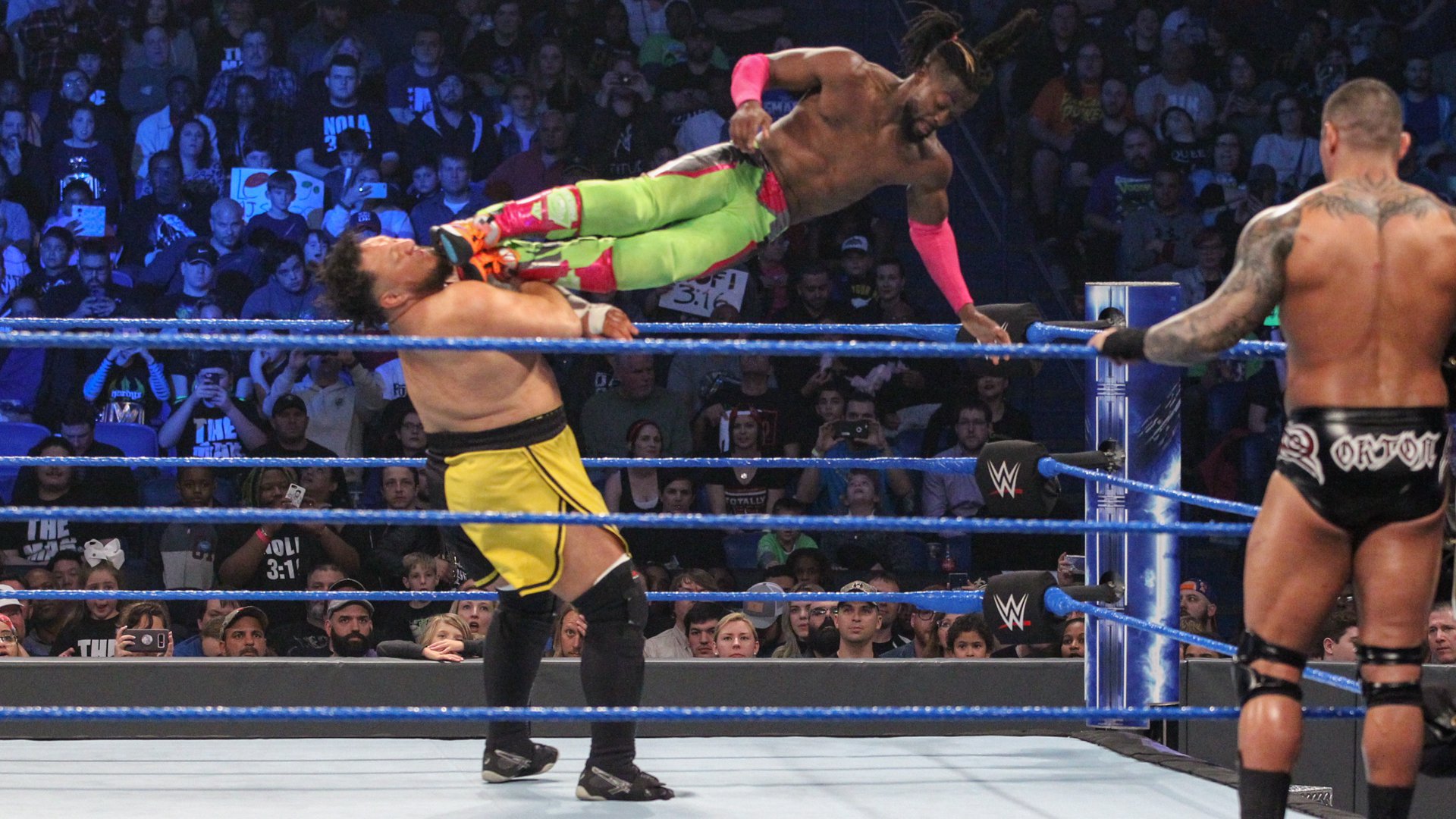 Kofi Kingston, AJ Styles & Jeff Hardy def. “The New” Daniel Bryan, Randy Orton & Samoa Joe