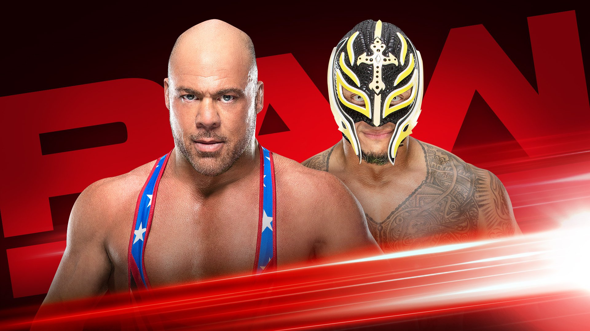 Kurt Angle battles Rey Mysterio in his final Raw match