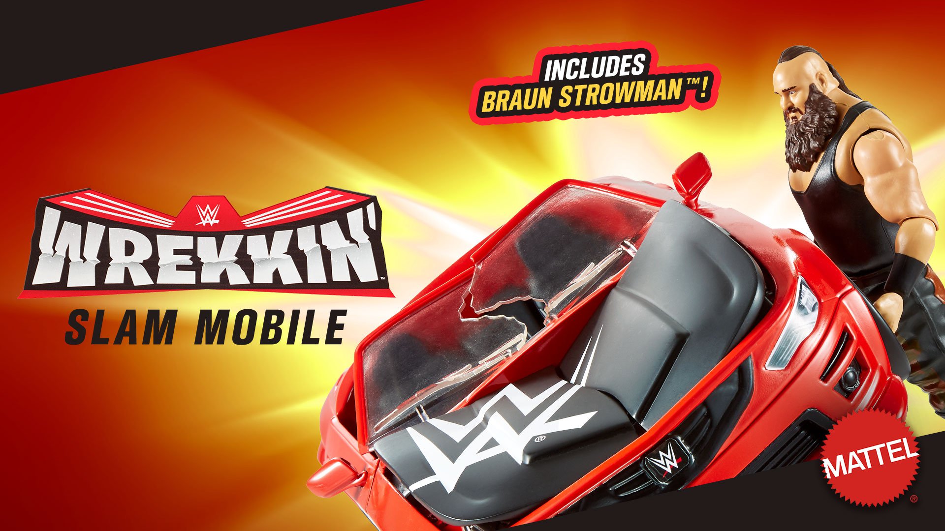 Mattel’s WWE Wrekkin’ Slam Mobile with Braun Strowman available now at Amazon, Target and Walmart