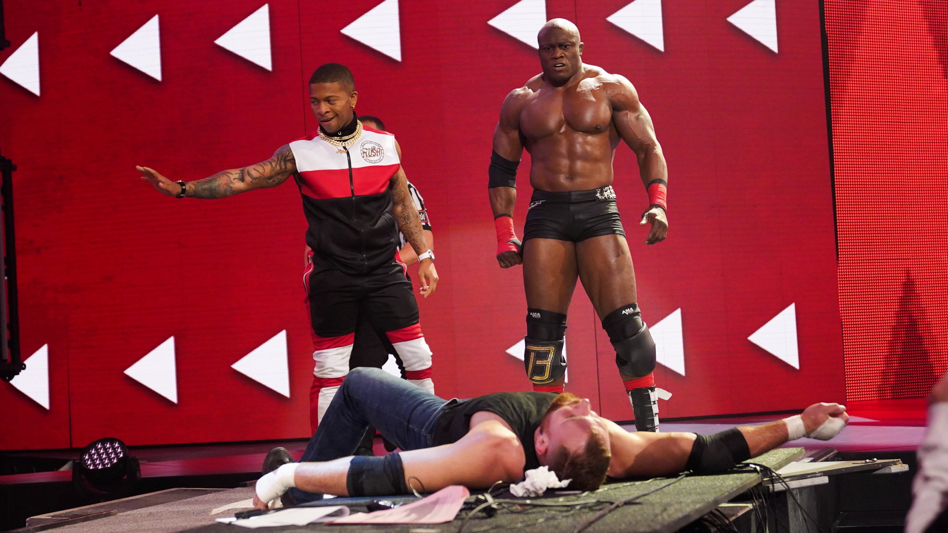 Bobby Lashley attacked Dean Ambrose in Ambrose’s final WWE match