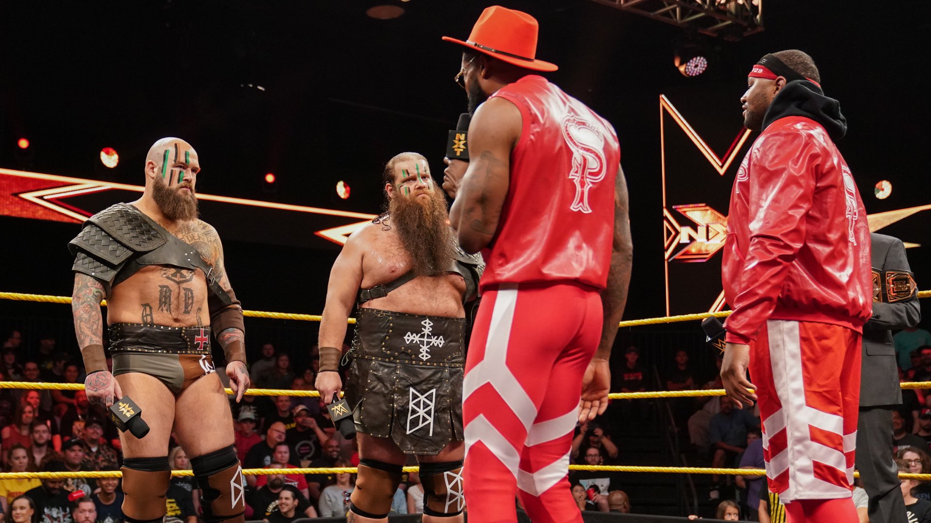 Street Profits challenged NXT Tag Team Champions Viking Raiders