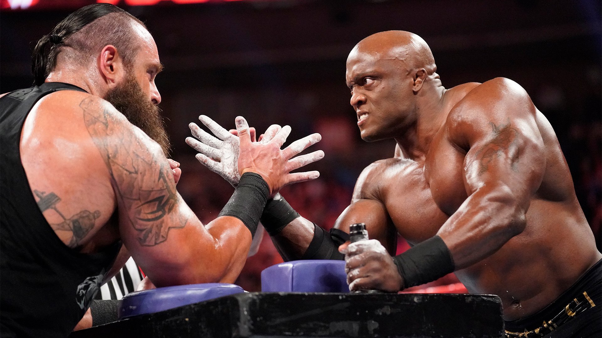 Braun Strowman def. Bobby Lashley (Arm Wrestling Match)