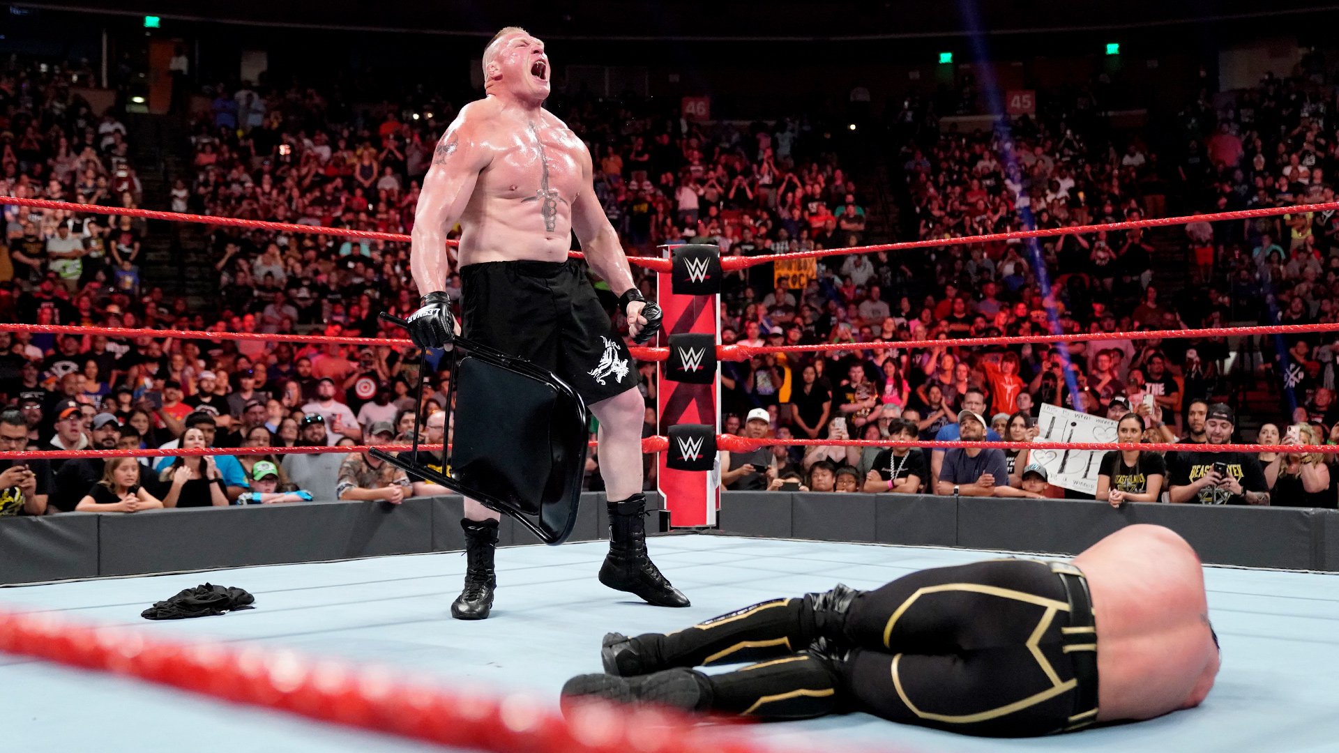 Brock Lesnar attacked Universal Champion Seth Rollins