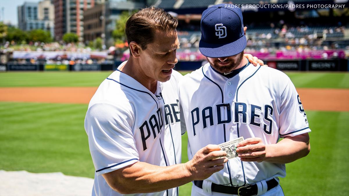 John Cena pays off One Dollar Bet with San Diego Padres’ pitcher Logan Allen