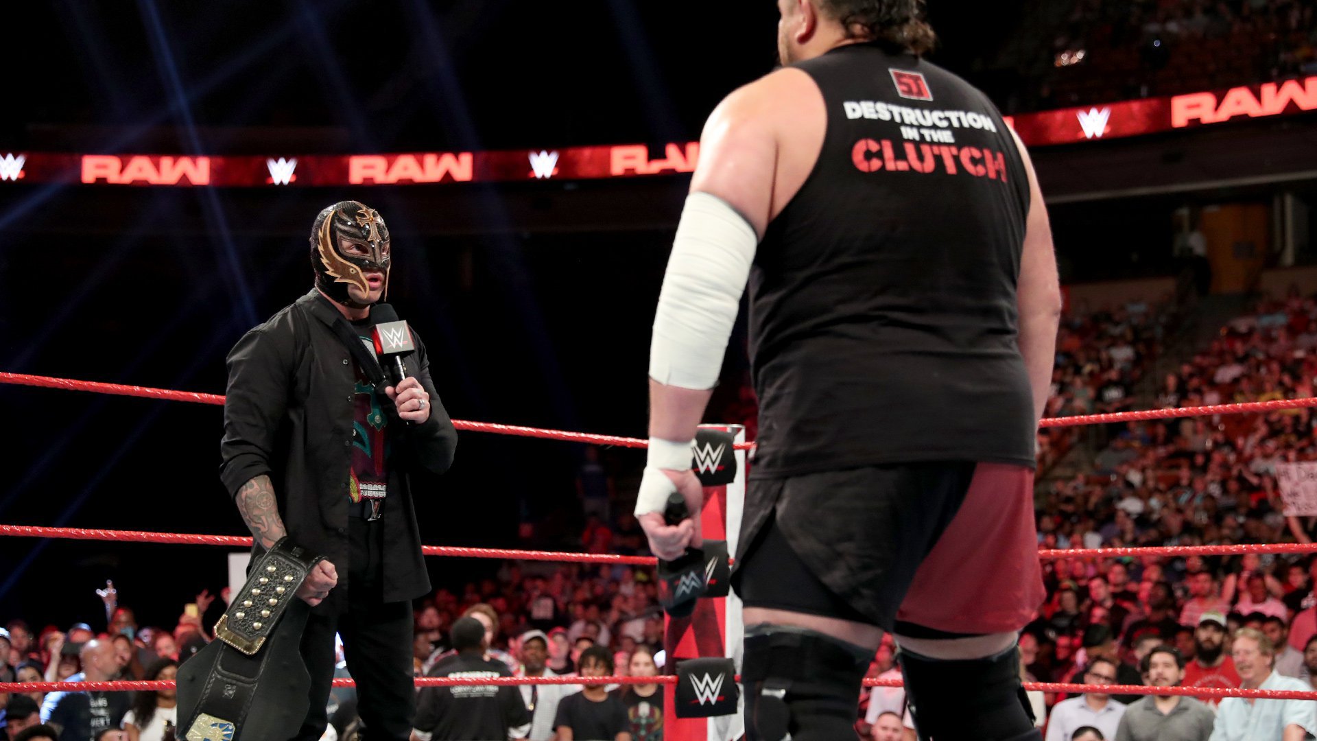 Rey Mysterio relinquished the United States Championship to Samoa Joe