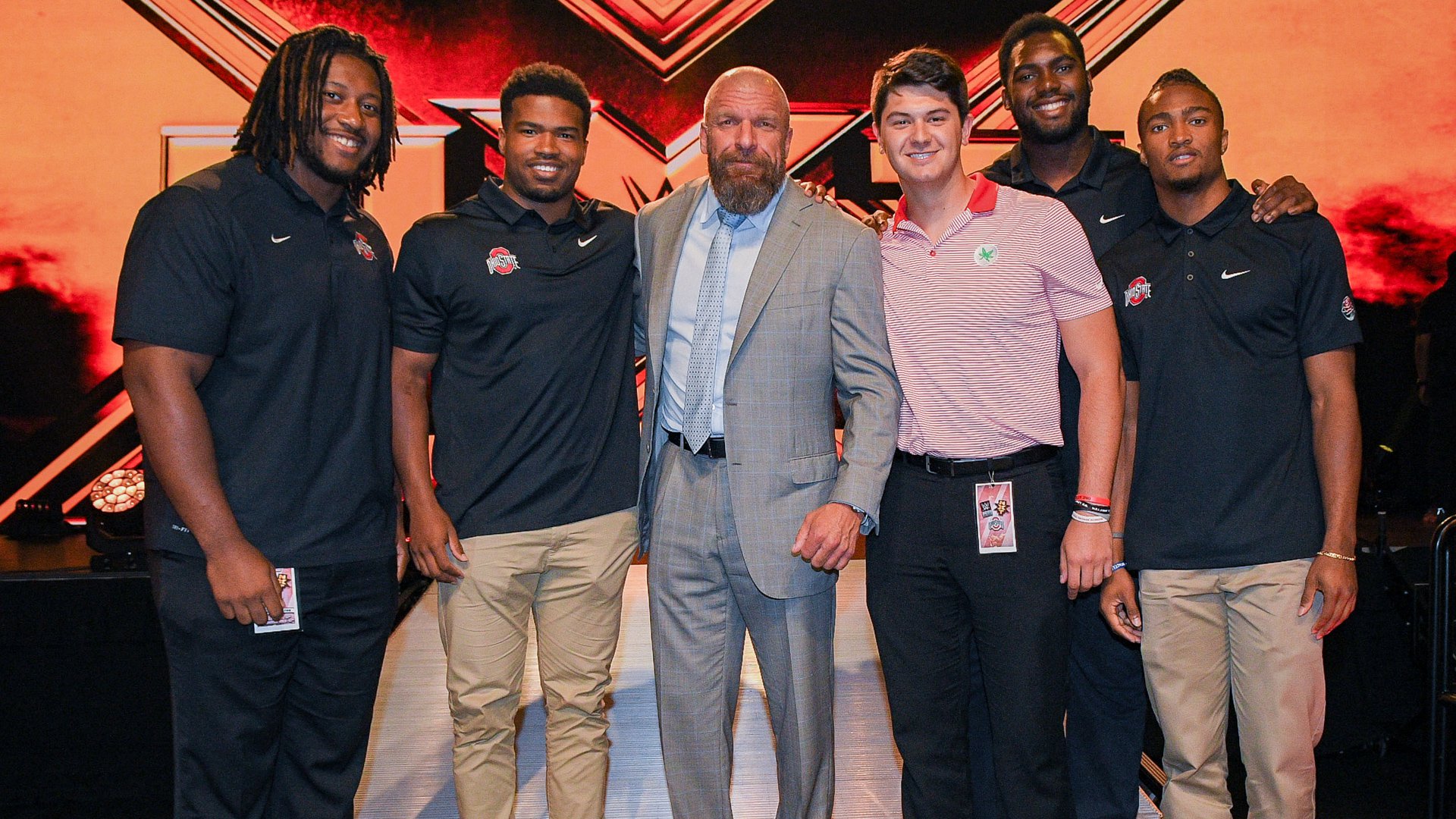 WWE Performance Center hosts Ohio State University football players