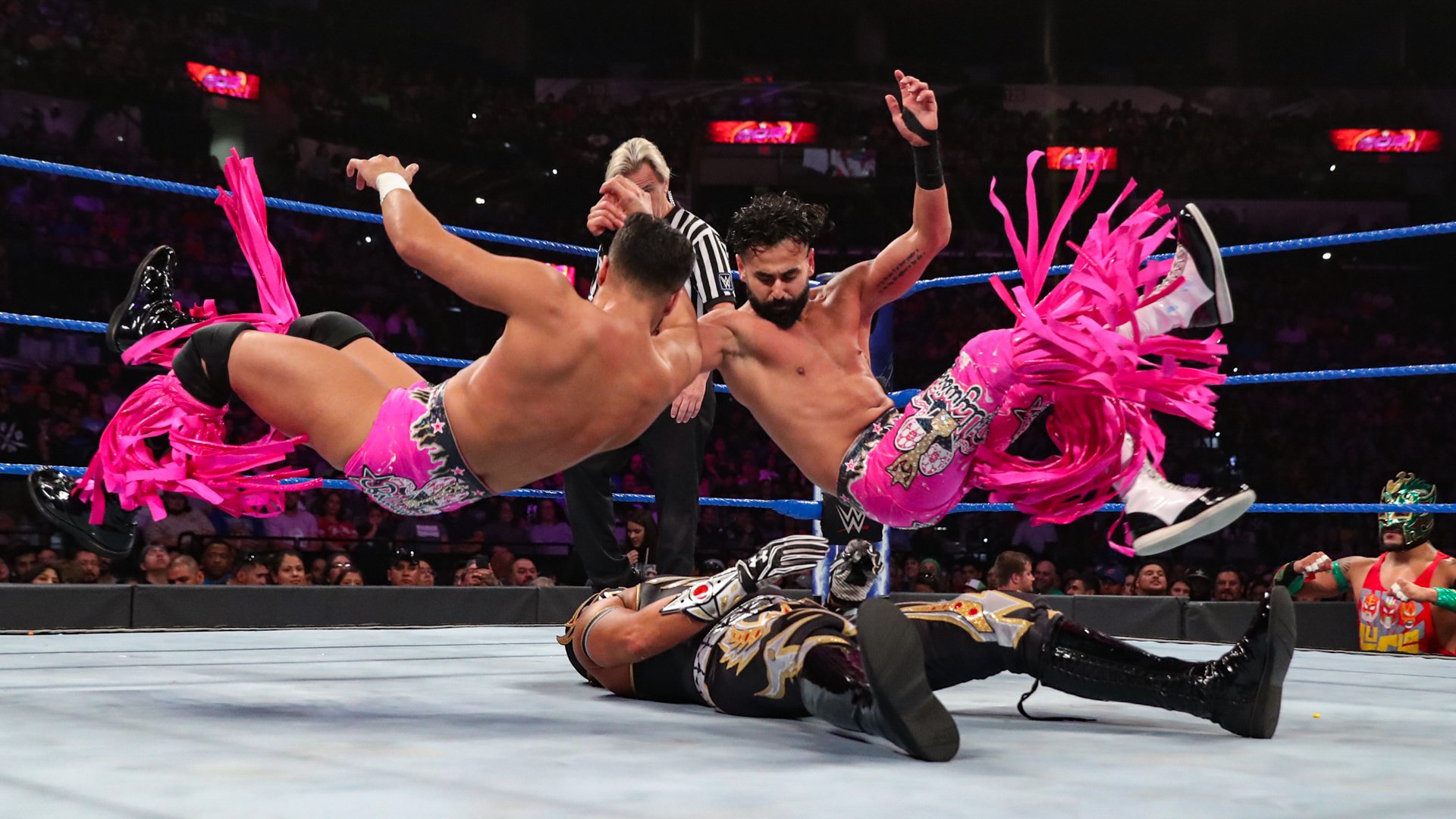 The Lucha House Party def. The Singh Brothers in a Tornado Tag Team Match