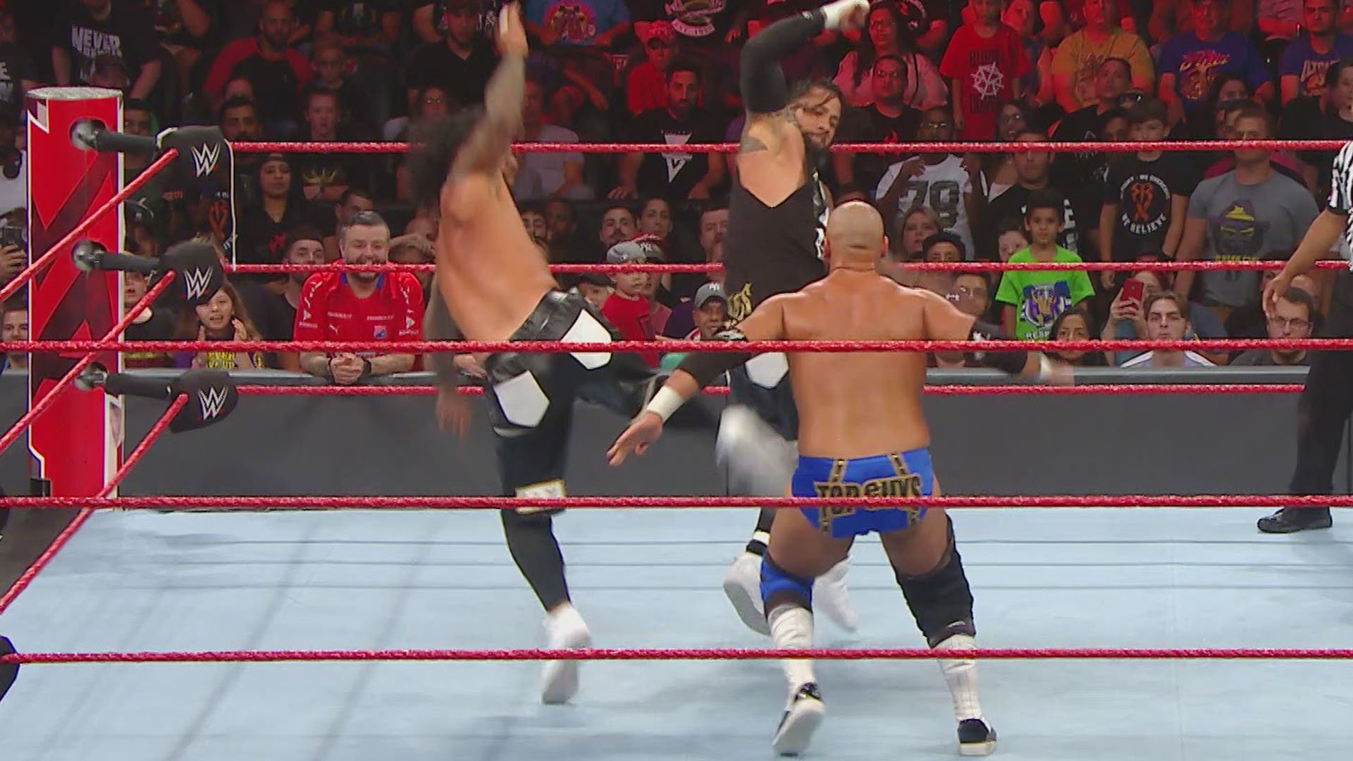 The Miz & The Usos def. Raw Tag Team Champions The Revival & Elias (2-out-of-3 Falls Match)