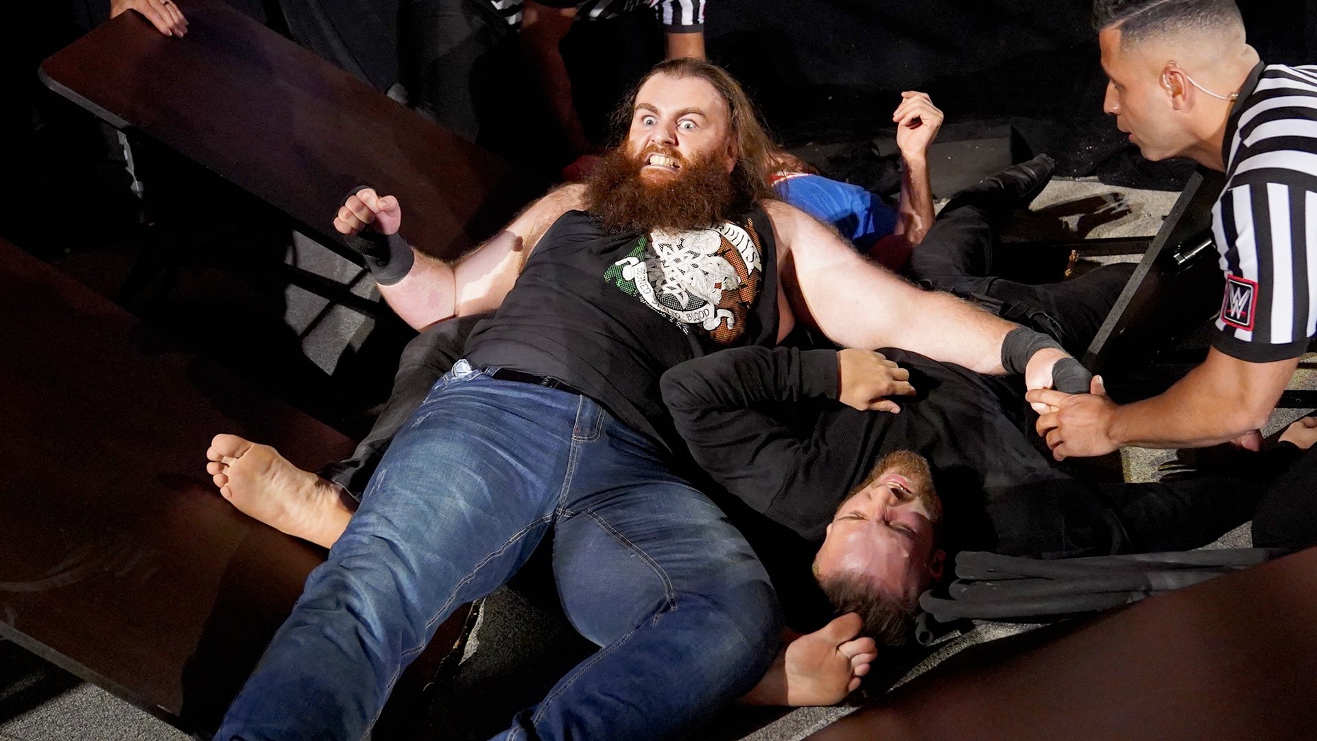 Matt Riddle and Killian Dain engaged in a wild brawl