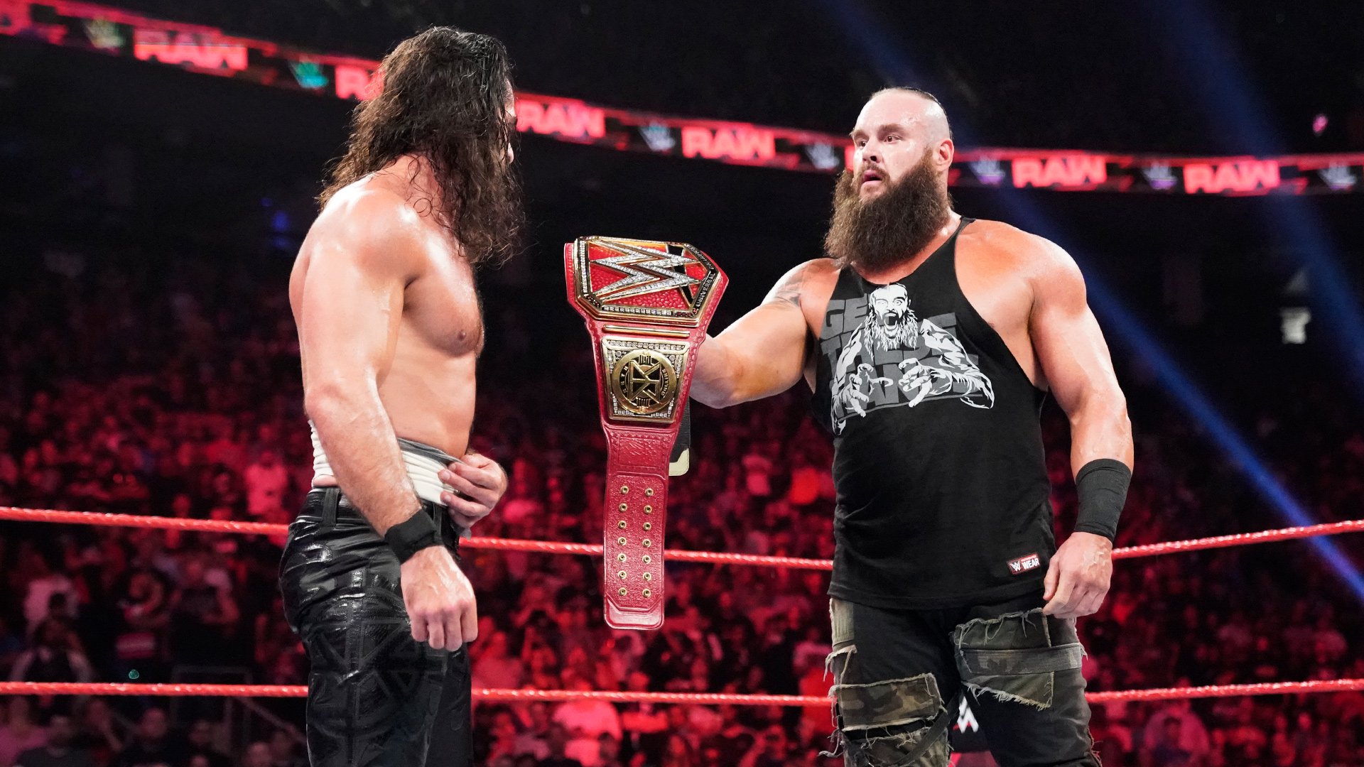 Universal Champion Seth Rollins def. United States Champion AJ Styles via Disqualification; Braun Strowman and Ricochet attacked The O.C. after the match