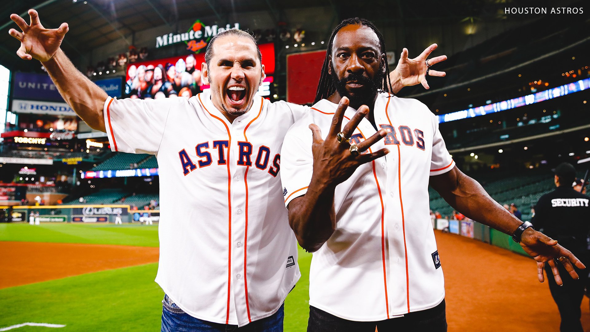 Booker T and Matt Hardy bring the heat at Astros game