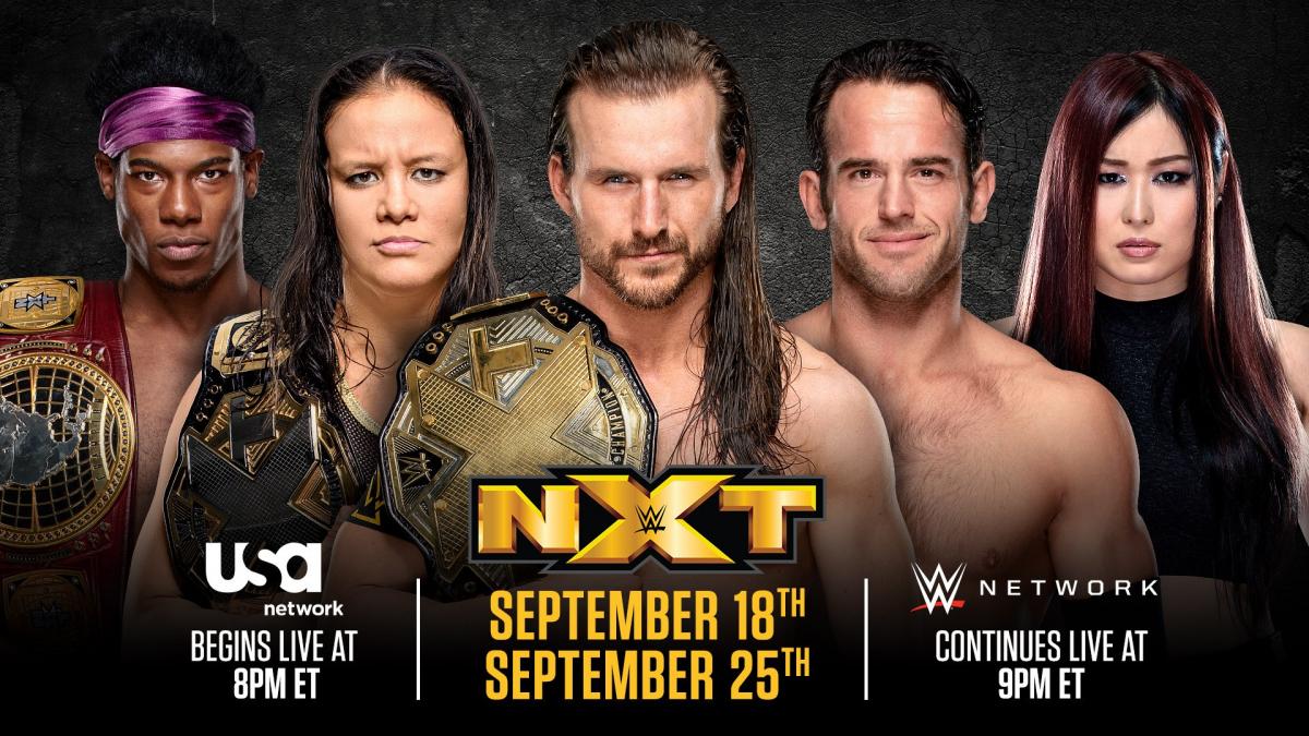 First hour of NXT to air live on USA Network and second hour to stream live on WWE Network on Sept. 18 and 25