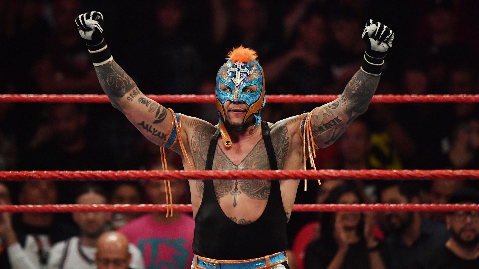 Rey Mysterio won a Fatal 5-Way Elimination Match to challenge Universal Champion Seth Rollins on the season premiere of Raw