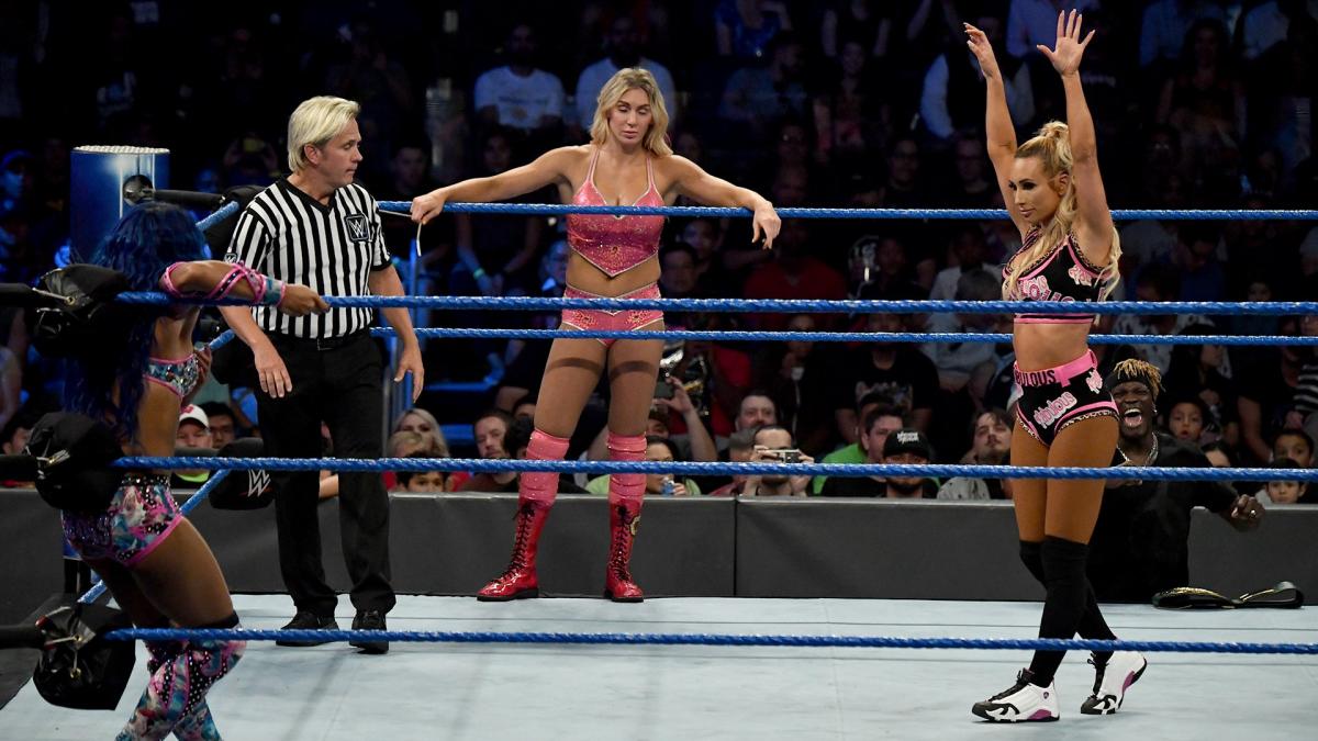 Sasha Banks & Bayley def. Charlotte Flair & Carmella