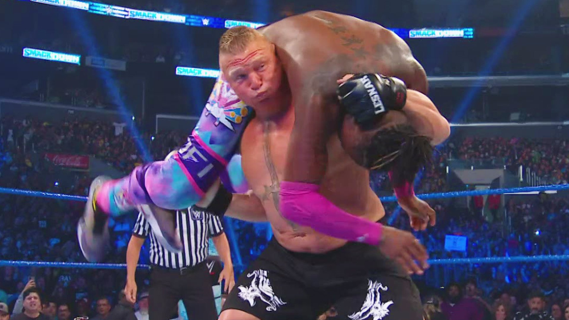 Brock Lesnar def. Kofi Kingston to win WWE Championship before Cain Velasquez emerged and took down The Beast