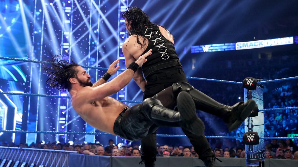 Seth Rollins def. Roman Reigns via disqualification to earn the first pick of the WWE Draft for Raw after “The Fiend” Bray Wyatt shockingly emerged