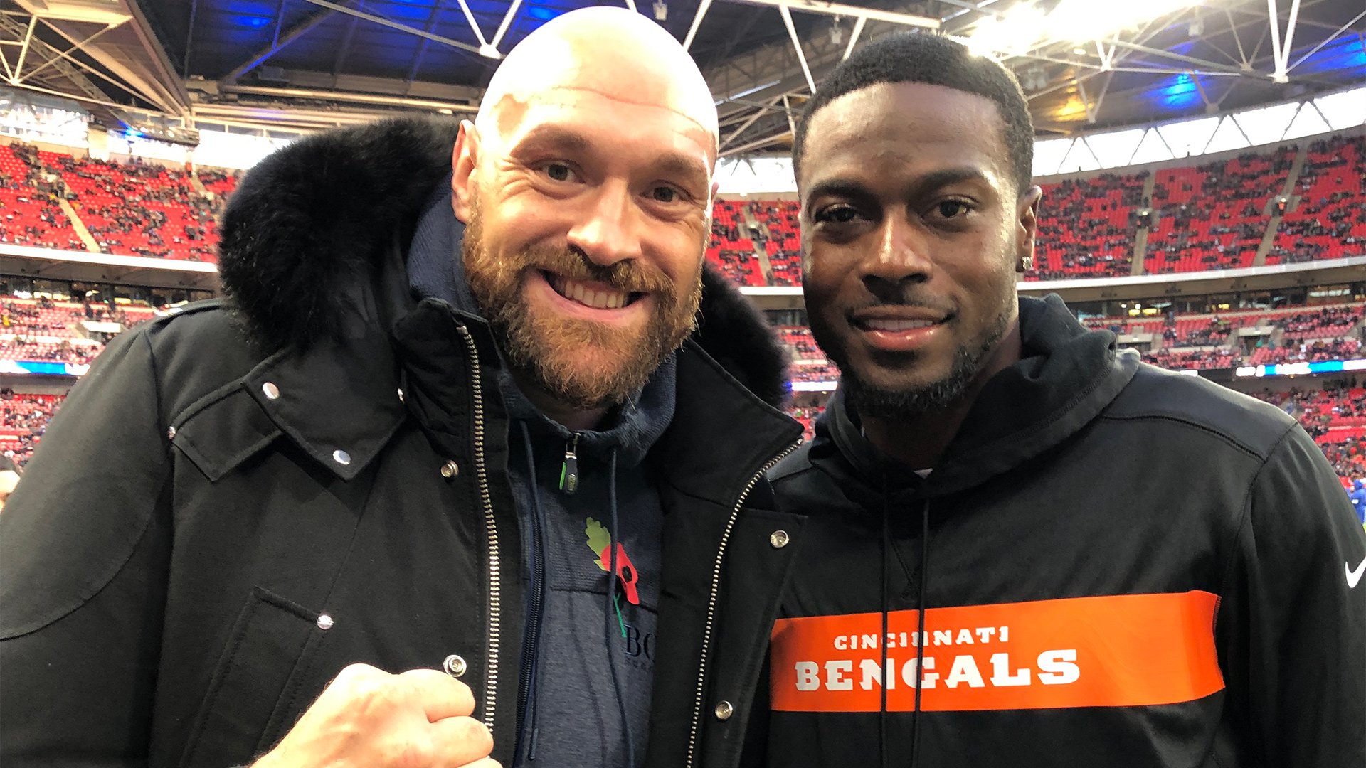 Tyson Fury takes in the NFL in London