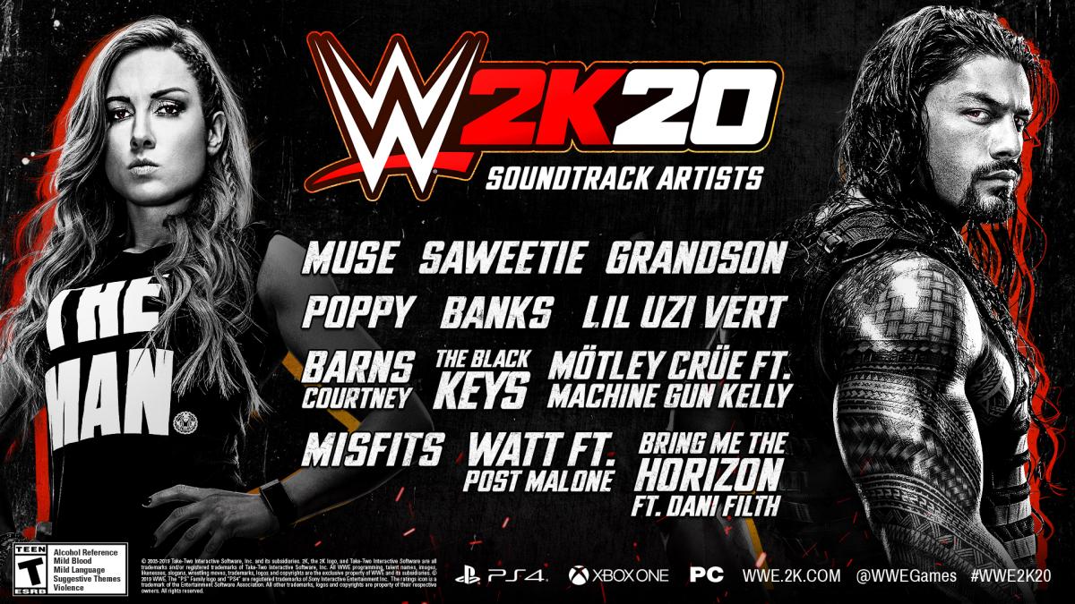 WWE 2K20 soundtrack features Banks, Bring Me The Horizon, Lil Uzi Vert, The Misfits, Poppy and more