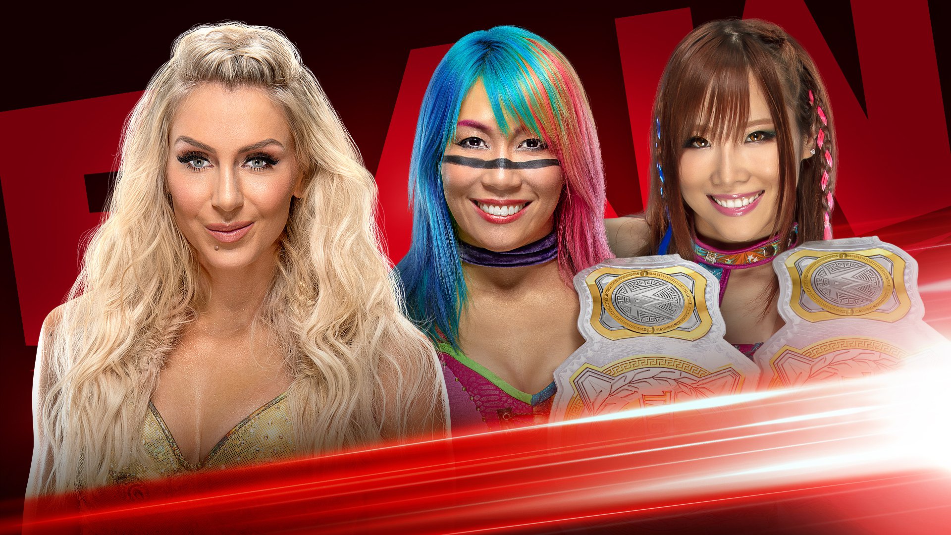 Charlotte Flair collides with The Kabuki Warriors in a 1-on-2 Handicap Match