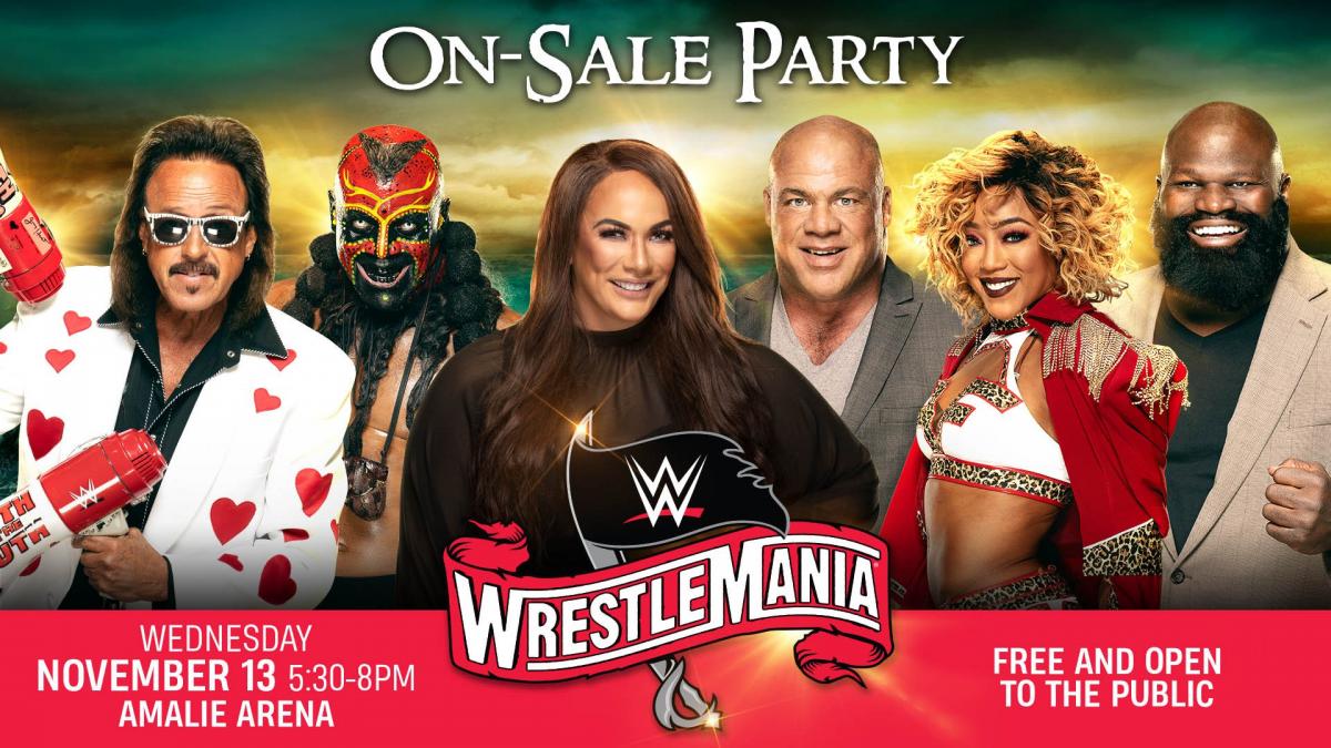 Don’t miss the WrestleMania On-Sale Party – Wednesday, Nov. 13 at Tampa’s Ford Thunder Alley at Amalie Arena