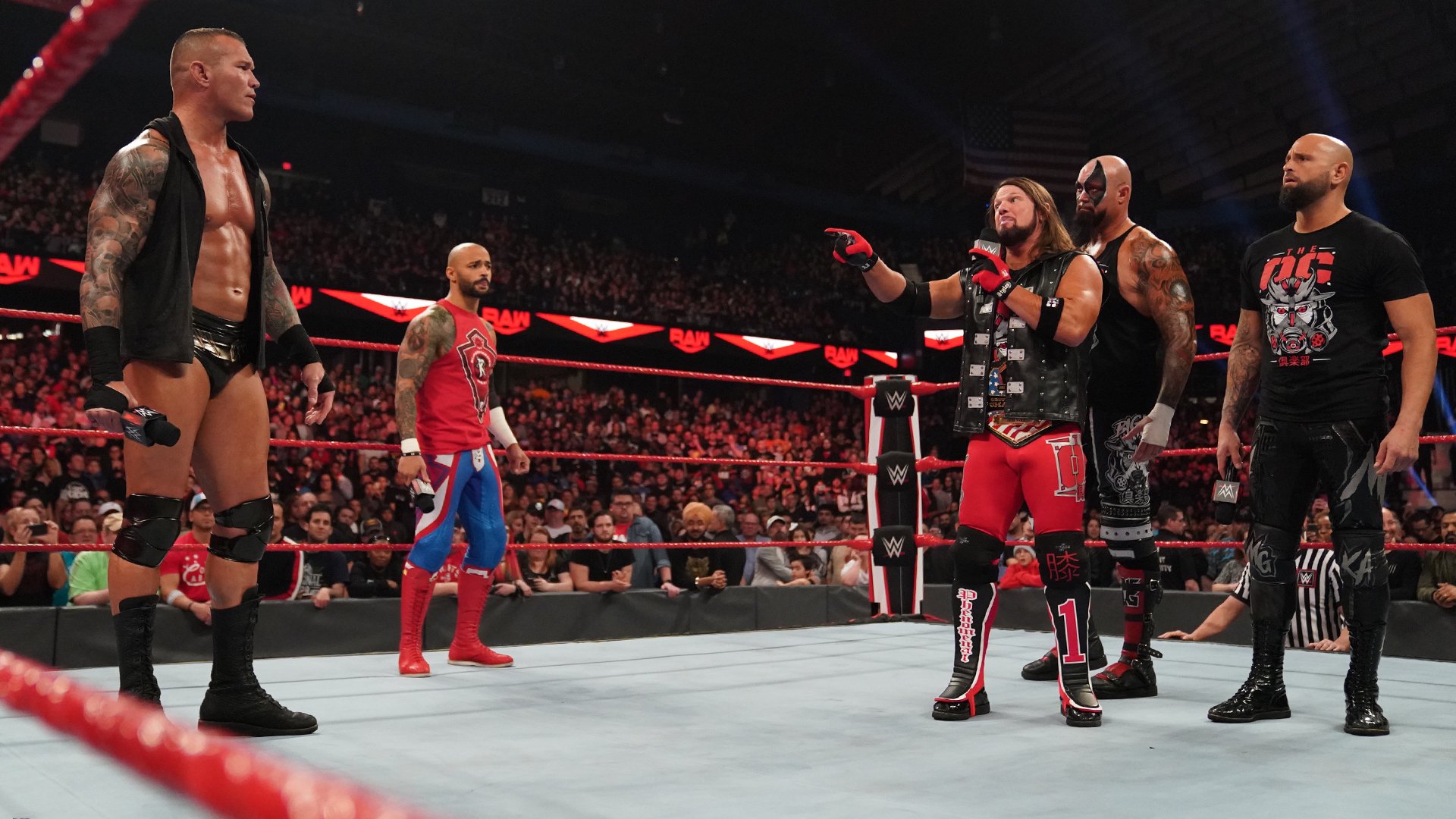 Rey Mysterio, Ricochet, Randy Orton and Drew McIntyre challenged AJ Styles after The O.C. attacked Humberto Carrillo