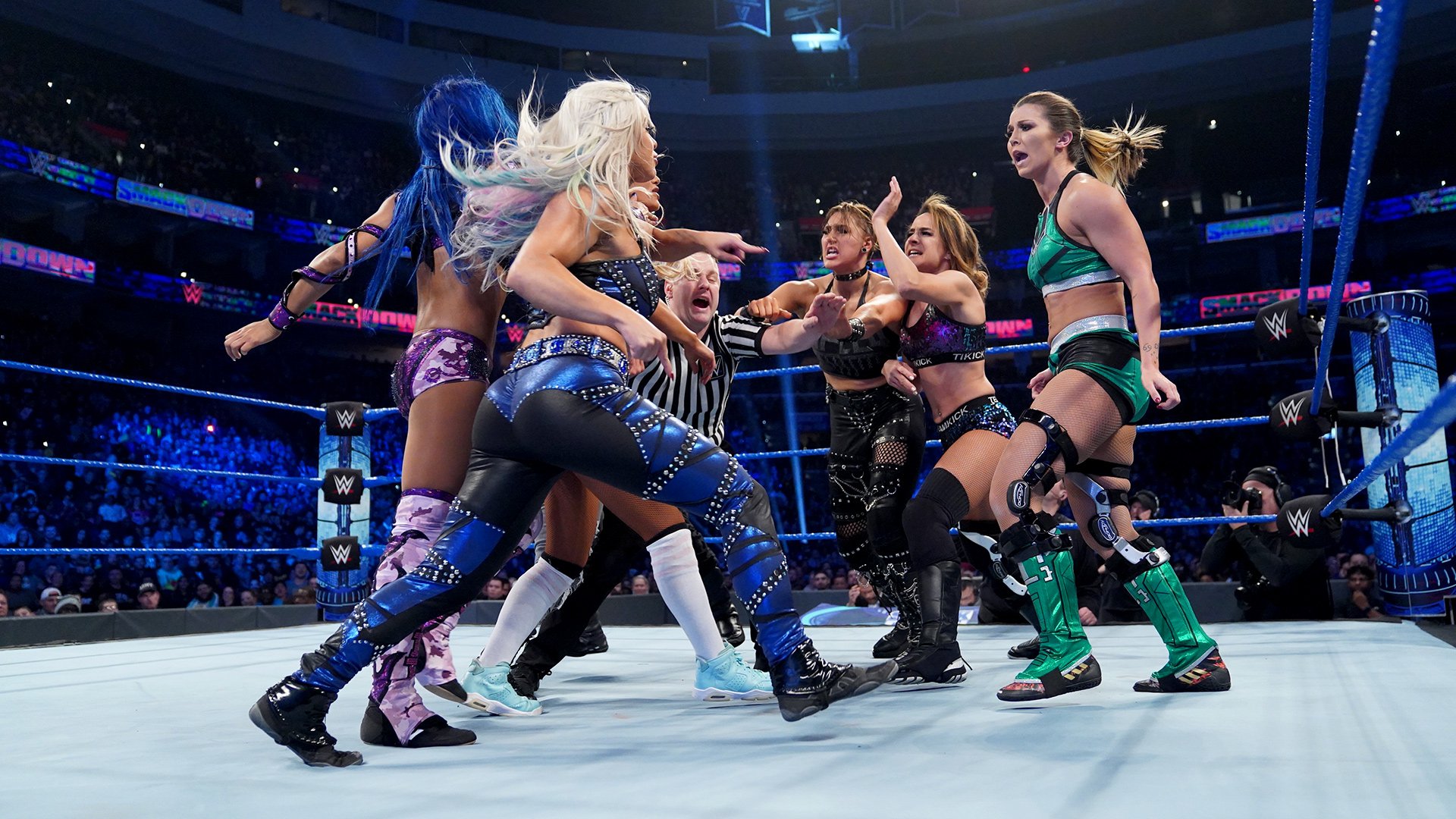 Sasha Banks, Nikki Cross, Carmella and Dana Brooke def. Rhea Ripley, Mia Yim, Tegan Knox & Dakota Kai