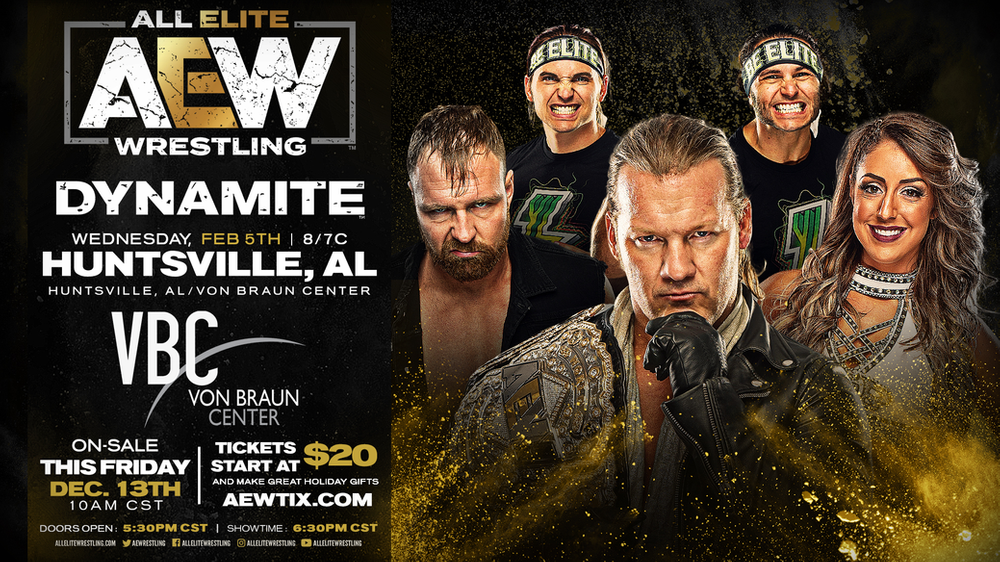 AEW DYNAMITE Comes To Huntsville In February. Tickets On-Sale This Friday!