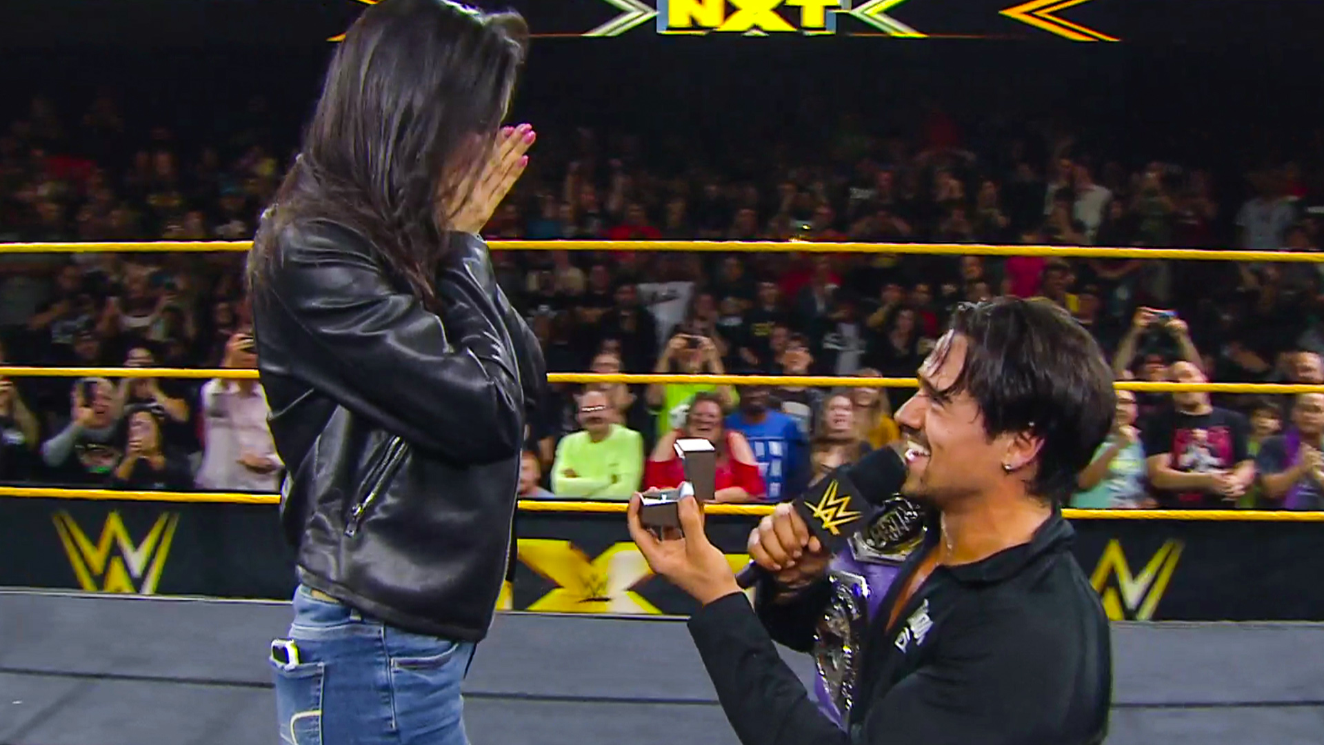 Angel Garza proposes to his girlfriend after winning NXT Cruiserweight Championship