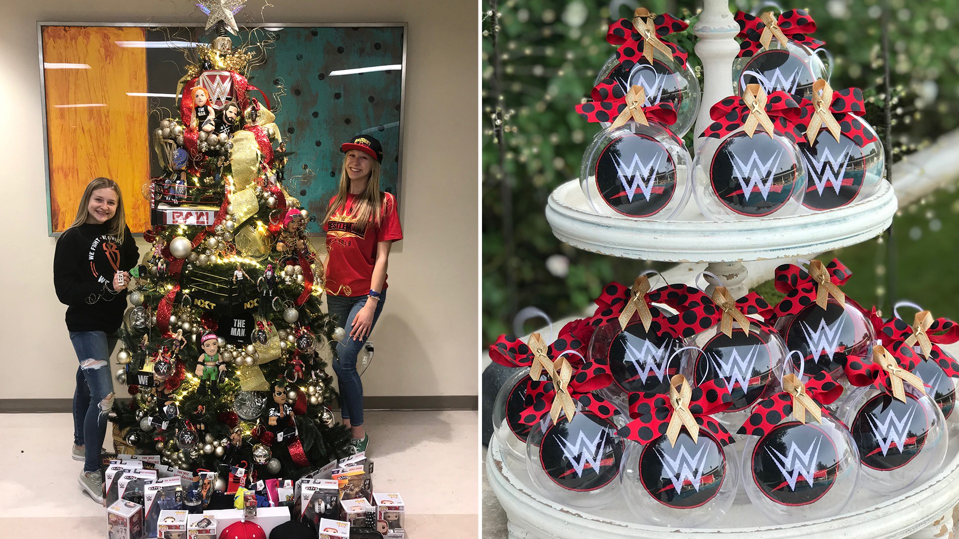 Arizona woman brightens the holidays for pediatric cancer patients with WWE-themed Christmas tree