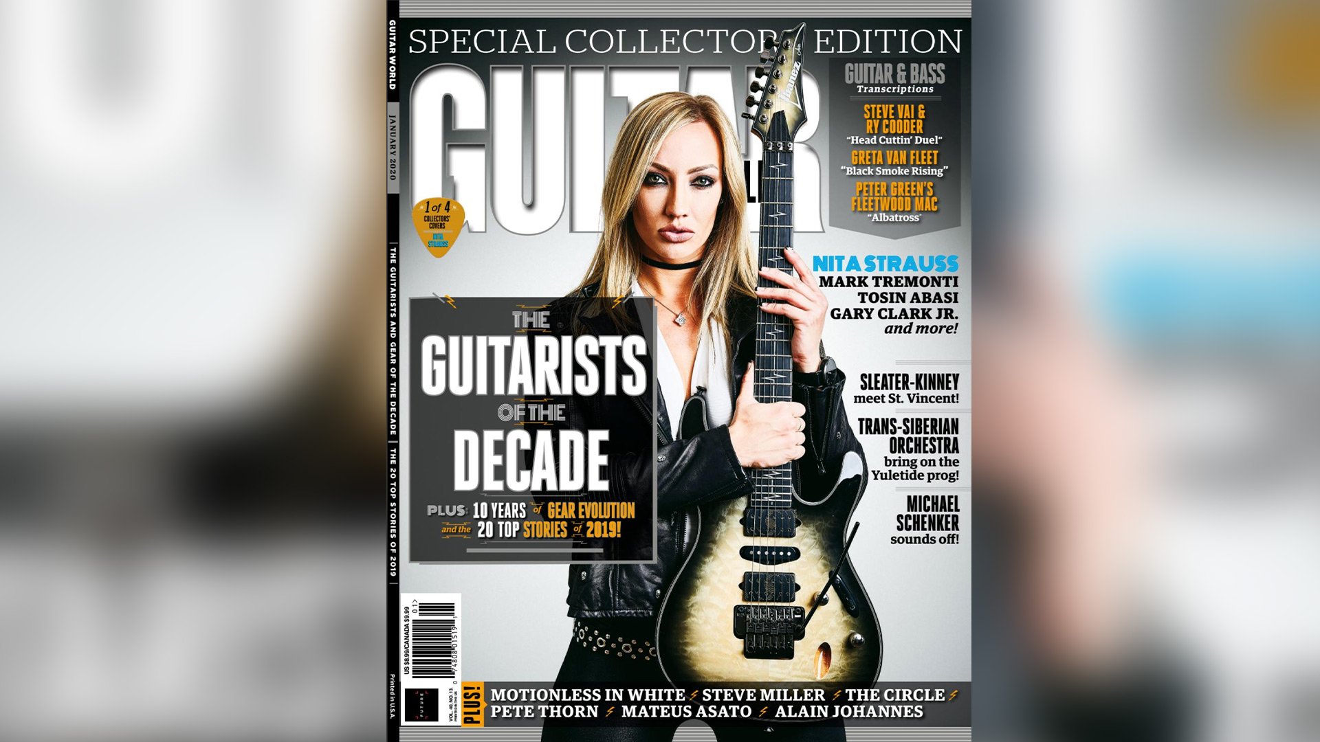 Nita Strauss graces the cover of Guitar World Magazine