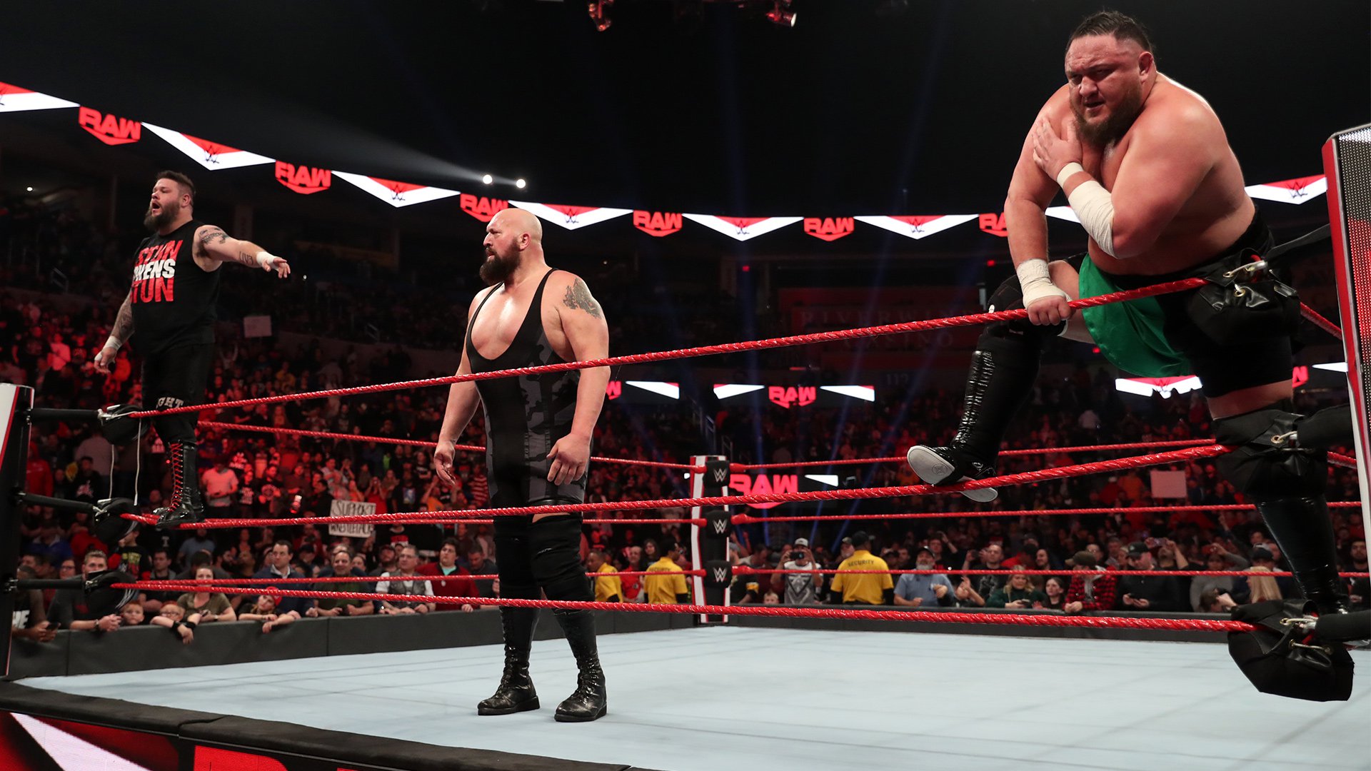 Kevin Owens, Samoa Joe & Big Show def. Seth Rollins & AOP via Disqualification