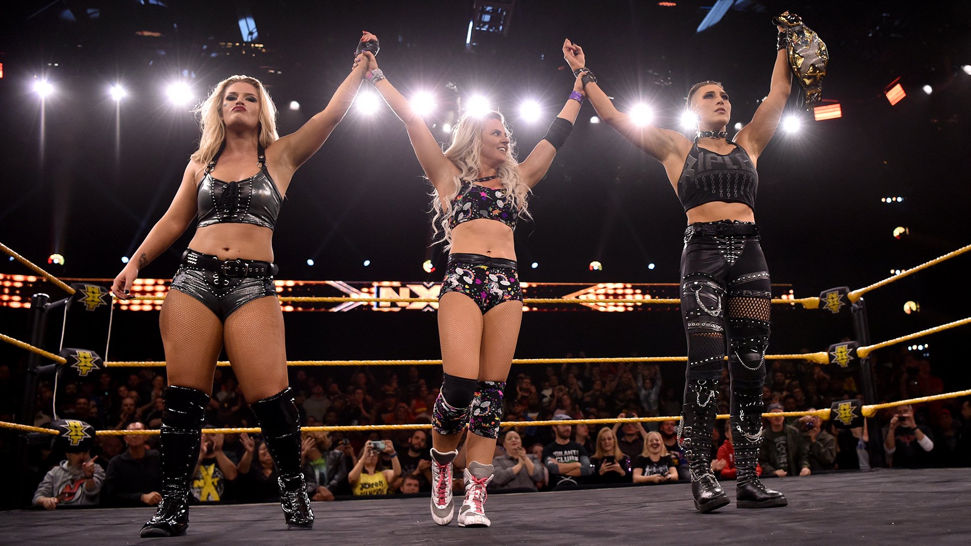 NXT Women’s Champion Rhea Ripley, Toni Storm & Candice LeRae def .NXT UK Women’s Champion Kay Lee Ray, Bianca Belair and Io Shirai &