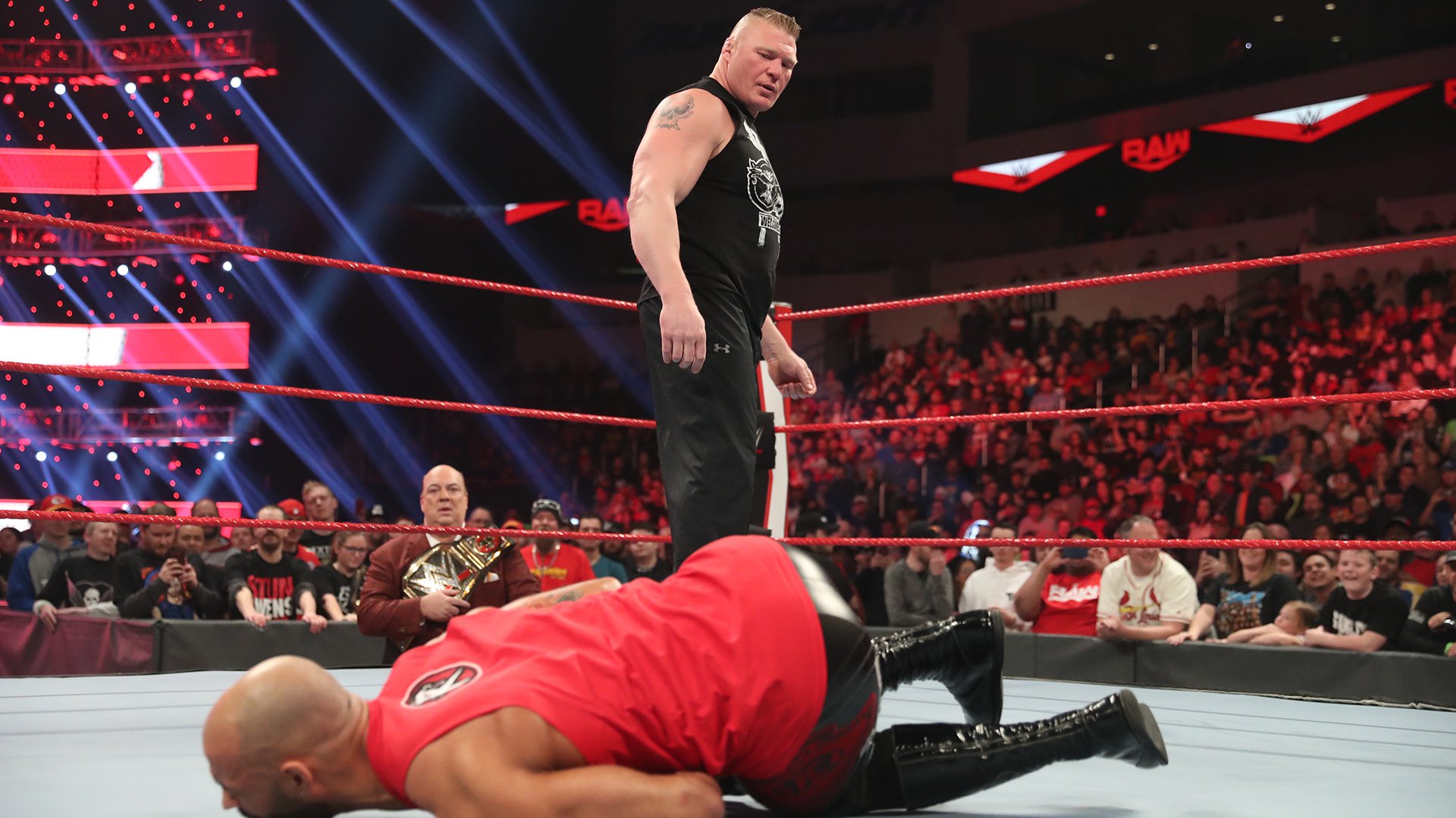 Ricochet confronted WWE Champion Brock Lesnar