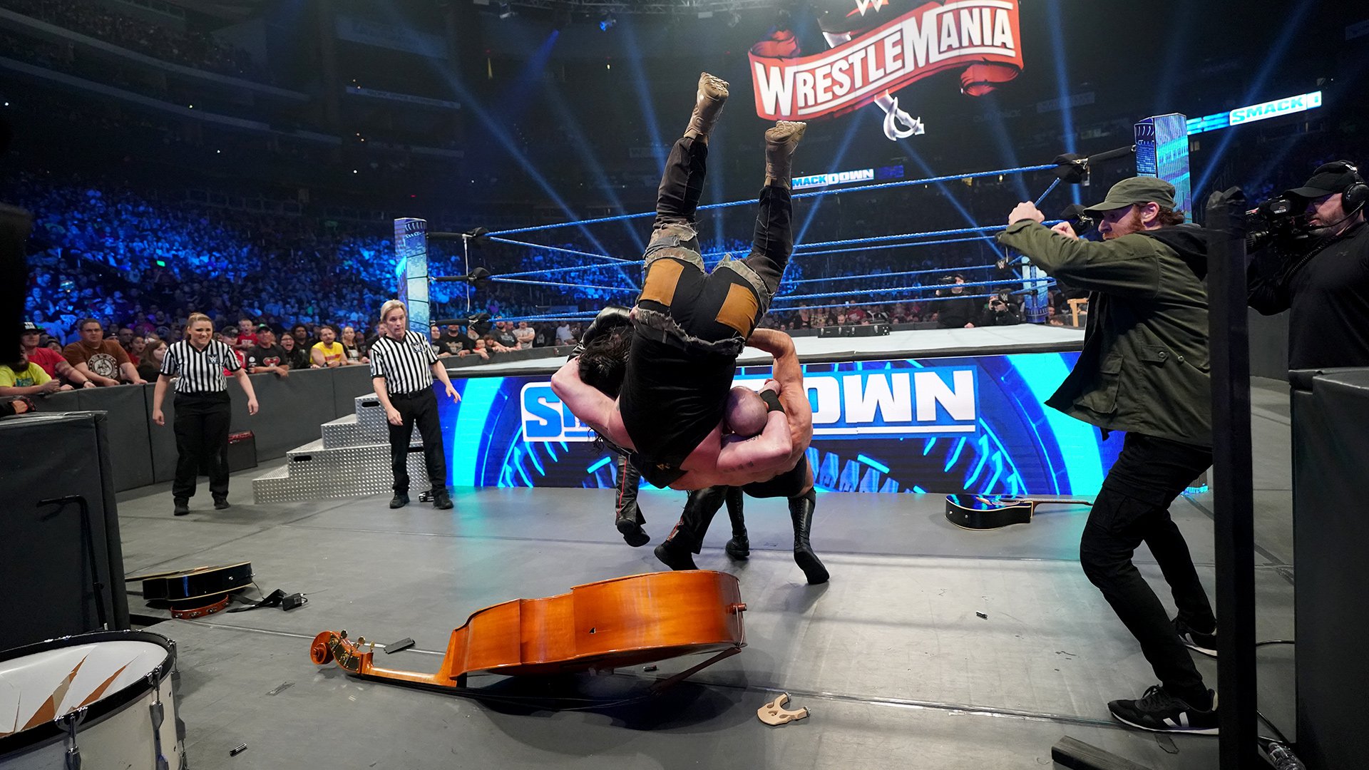 Braun Strowman & Elias def. Shinsuke Nakamura & Cesaro in a Symphony of Destruction Match