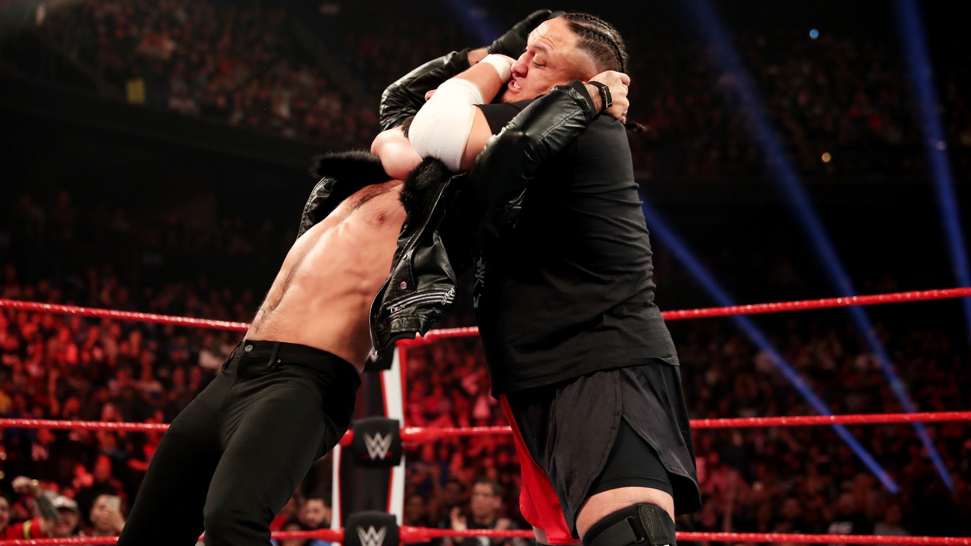 Kevin Owens, Samoa Joe & The Viking Raiders confronted Raw Tag Team Champions Seth Rollins & Murphy & AOP