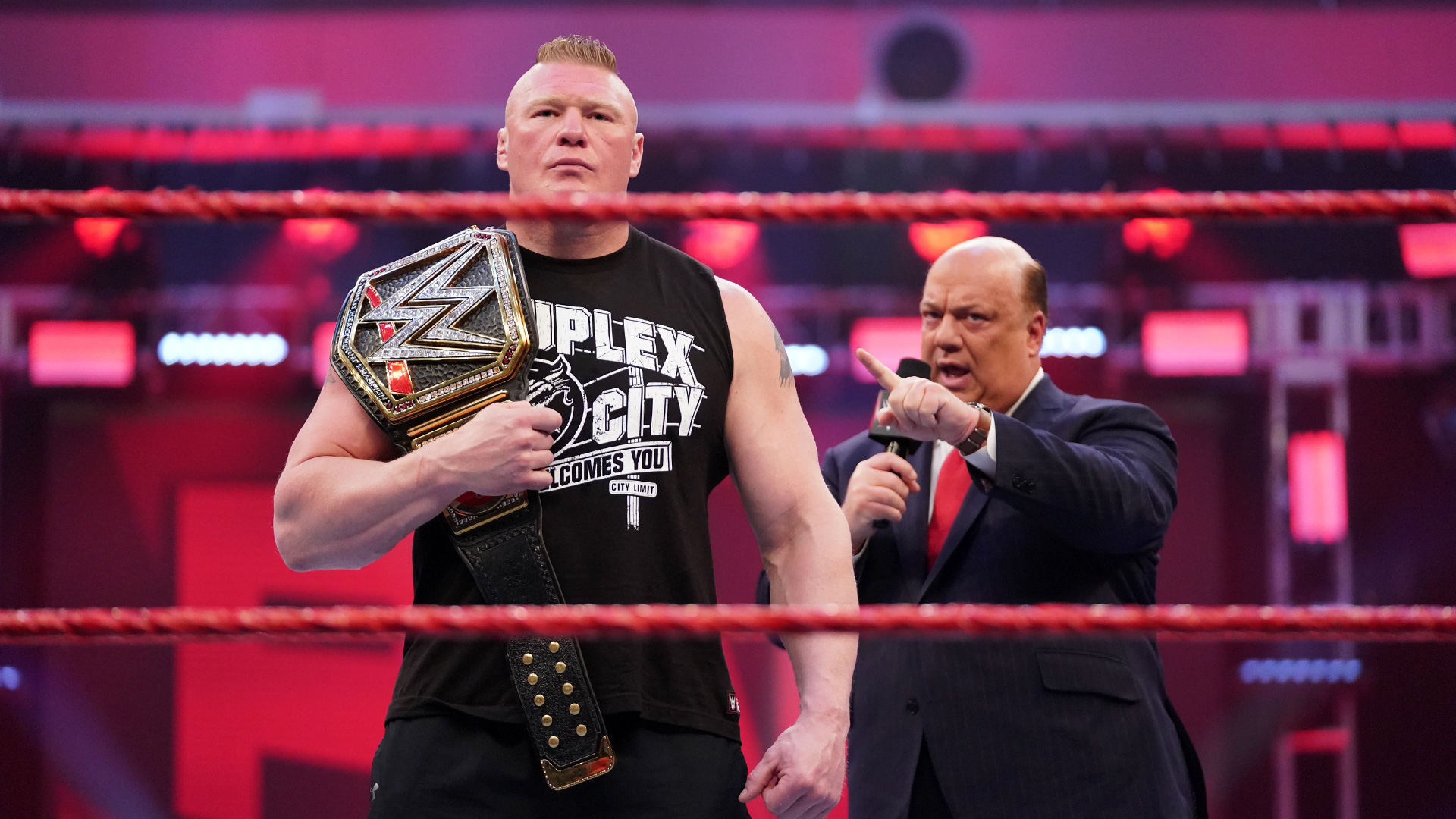 WWE Champion Brock Lesnar and Paul Heyman addressed Drew McIntyre