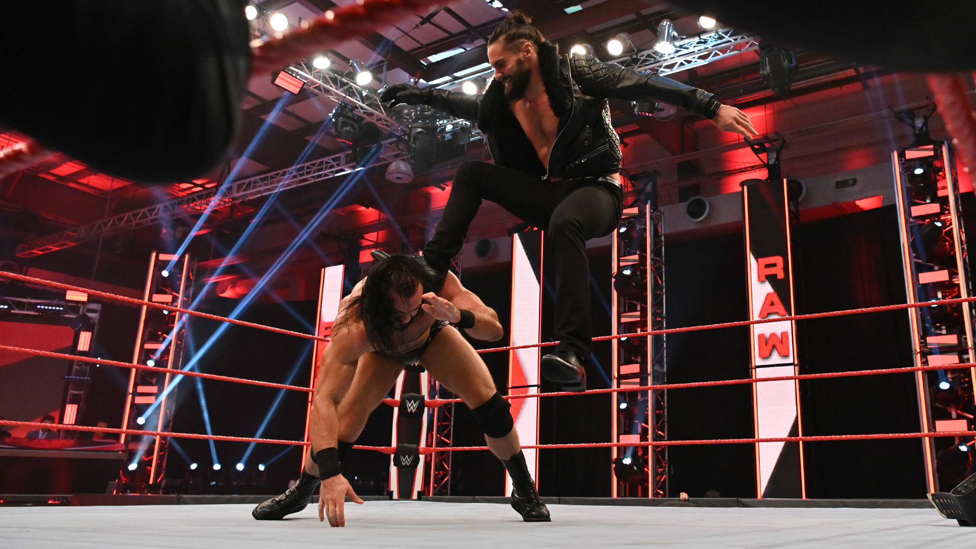 WWE Champion Drew McIntyre def. United States Champion Andrade (Champion vs. Champion Match); Seth Rollins attacked McIntyre after the match