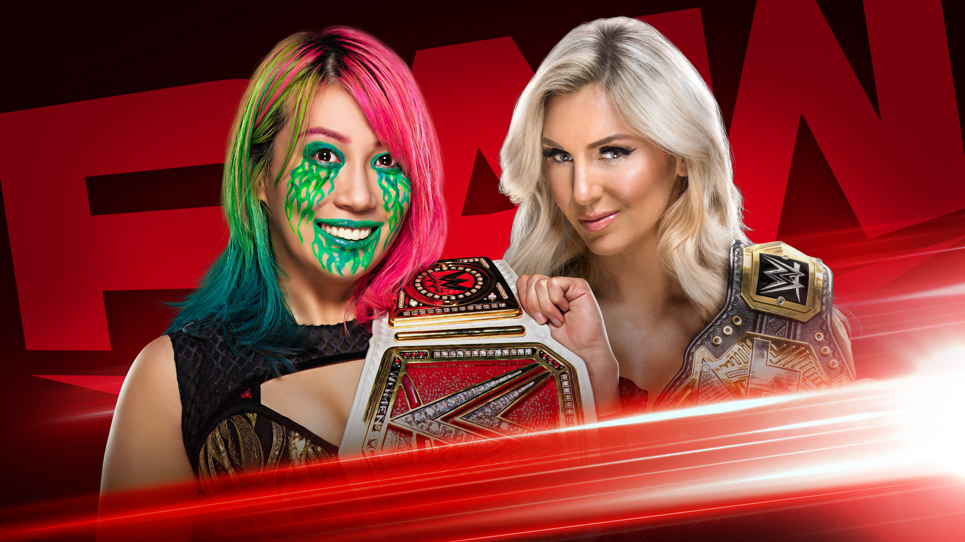 Raw Women’s Champion Asuka takes on NXT Women’s Champion Charlotte Flair next Monday on Raw