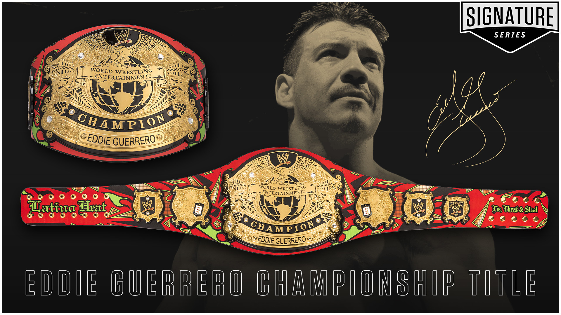 Eddie Guerrero Signature Series Championship Replica Title available now on WWE Shop