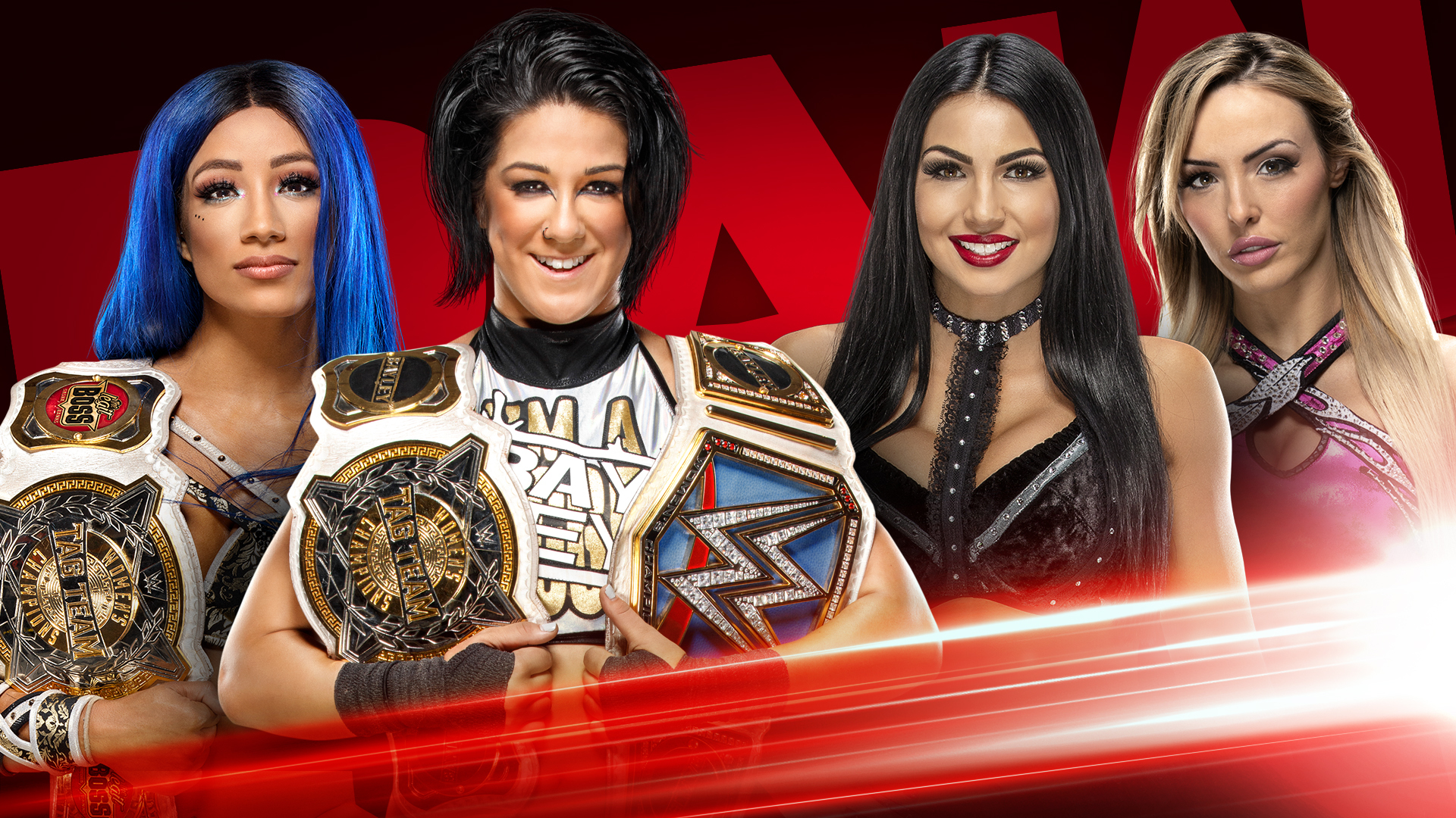 Sasha Banks & Bayley battle The IIconics for the WWE Women’s Tag Team Titles this Monday on Raw