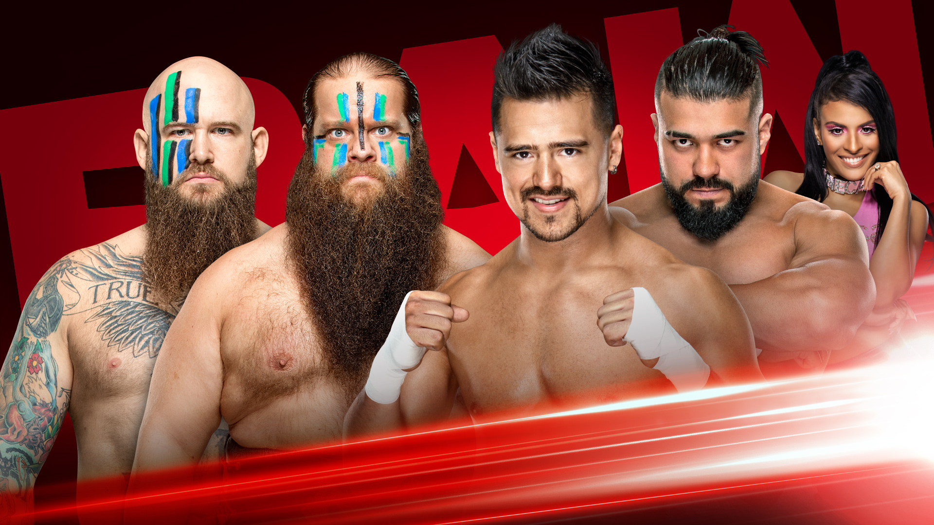 The Viking Raiders square off with Andrade & Angel Garza in an Elimination Tag Team Match