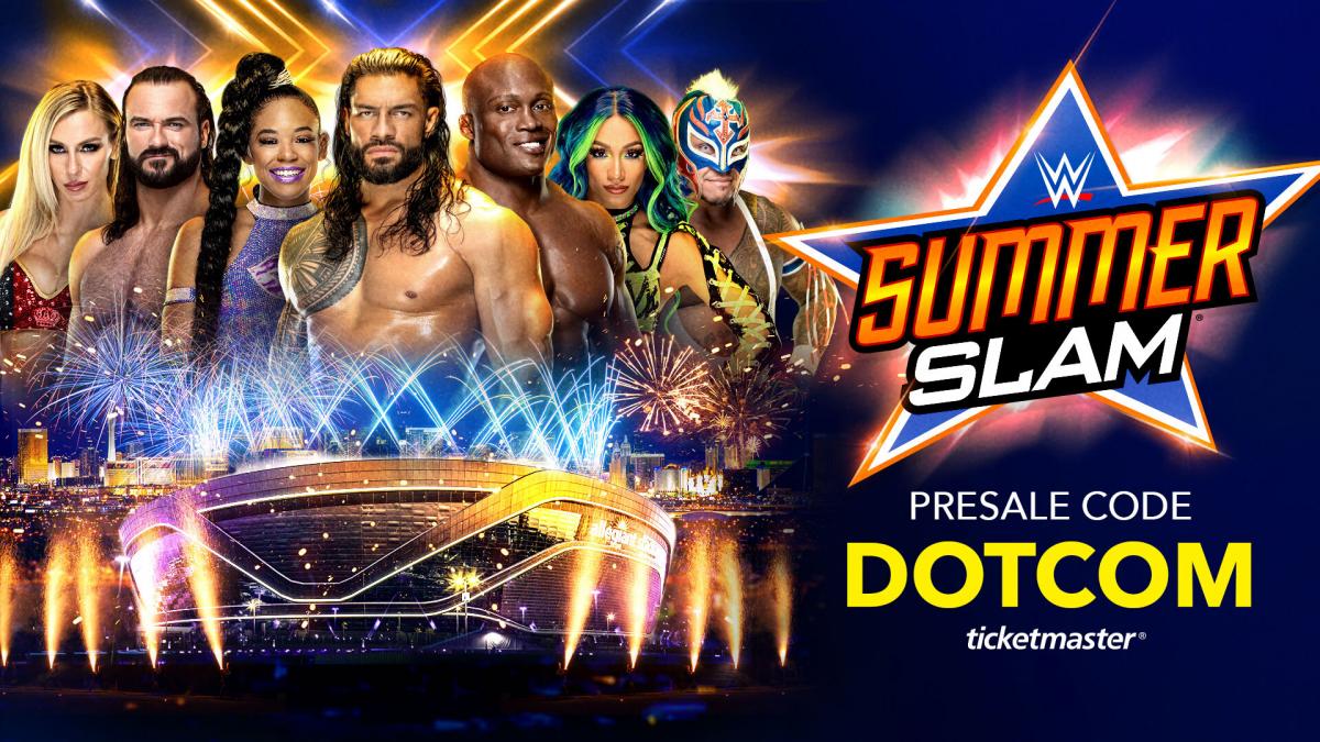 Use special promo code DOTCOM to purchase special pre-sale tickets now for SummerSlam. Regular SummerSlam tickets go on sale tomorrow at 1 p.m. ET