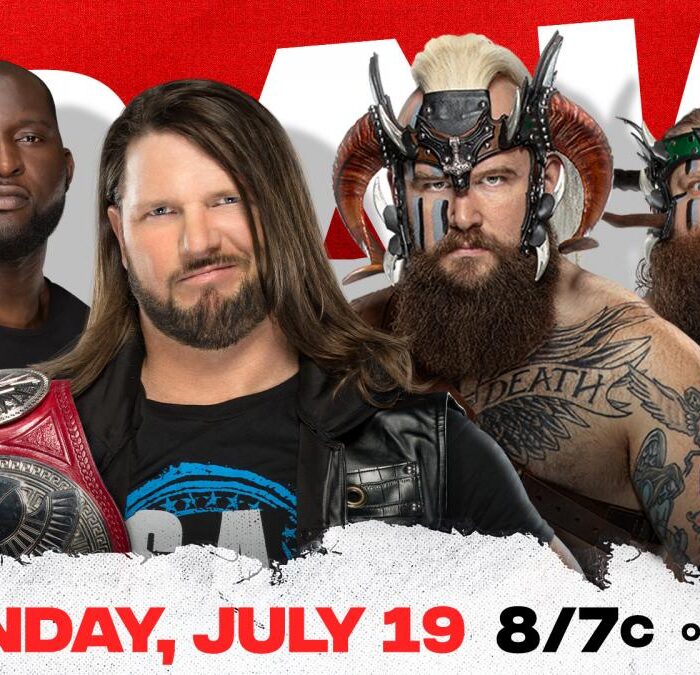 AJ Styles & Omos defend the Raw Tag Team Titles against The Viking Raiders in front of a live audience