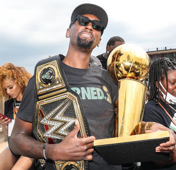 Bucks’ Bobby Portis tells Bobby Lashley that he’ll see him this Saturday at WWE Live in Milwaukee