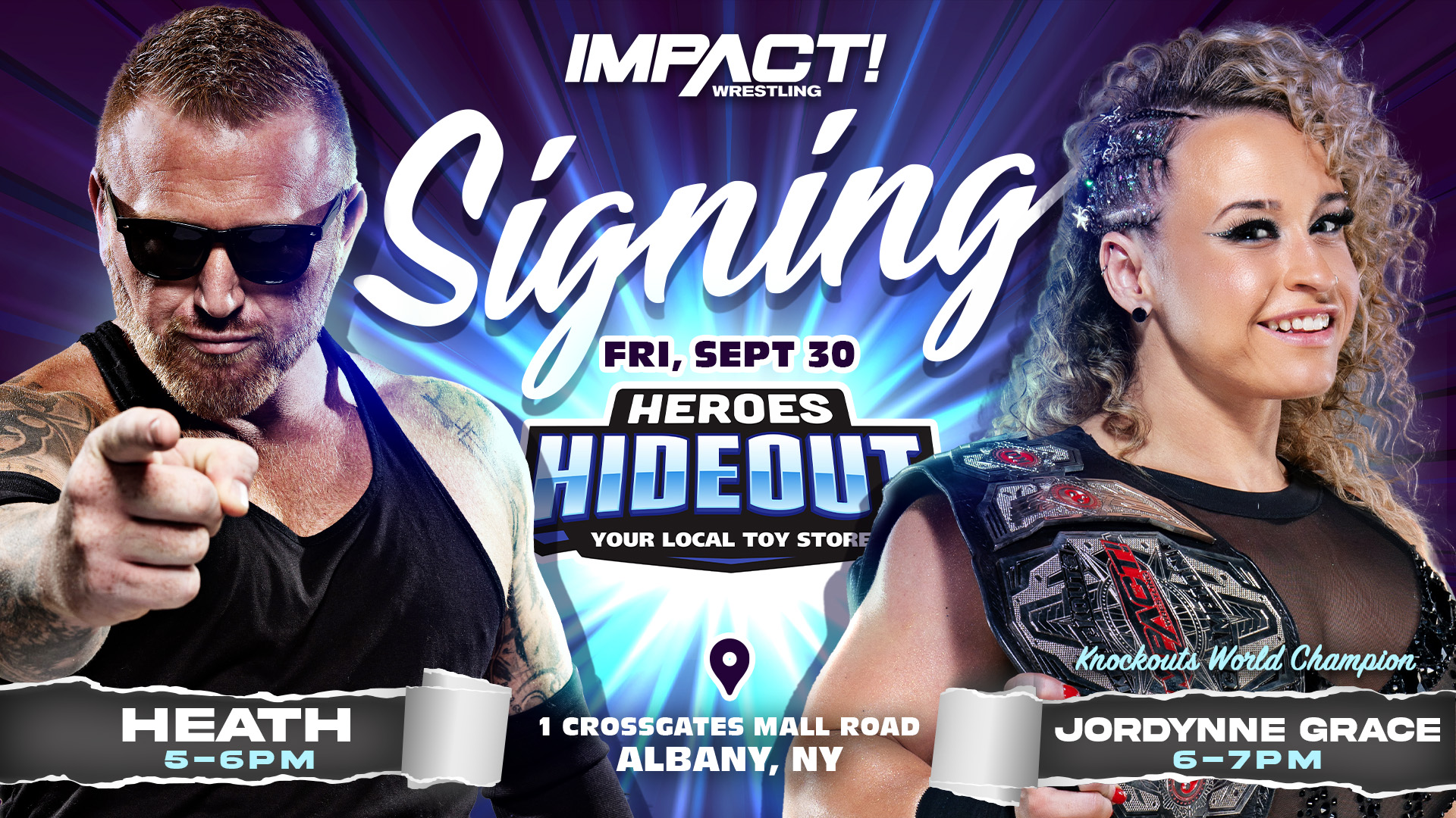 Heath & Jordynne Grace Set for Autograph Signing This Friday at Heroes Hideout in Crossgates, NY