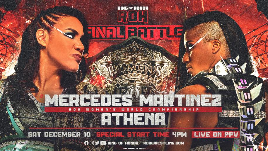 Athena Takes On Mercedes Martinez For The ROH Women's World Championship At Final Battle